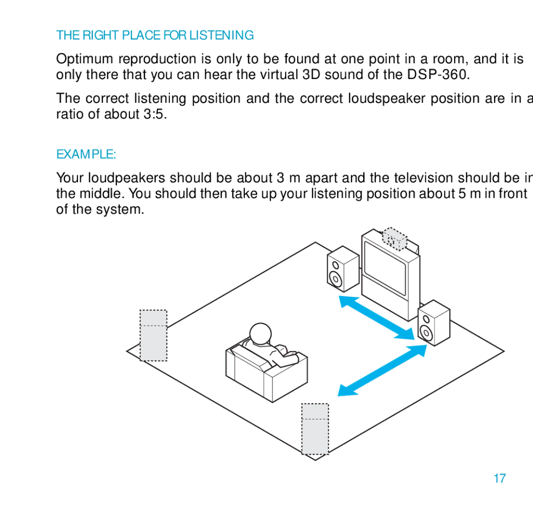 Sennheiser DSP 360 manual Right Place for Listening, Example 