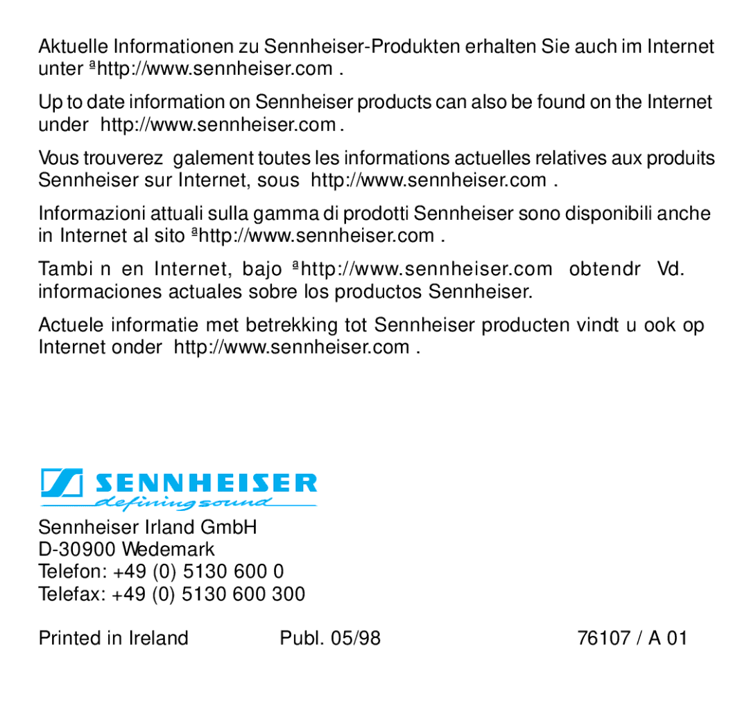 Sennheiser DSP 360 manual 