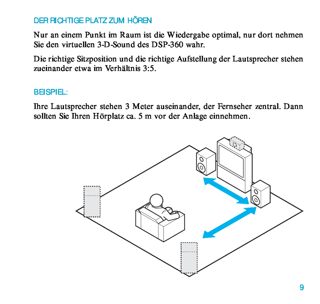 Sennheiser DSP 360 manual Der Richtige Platz Zum Hören, Beispiel 