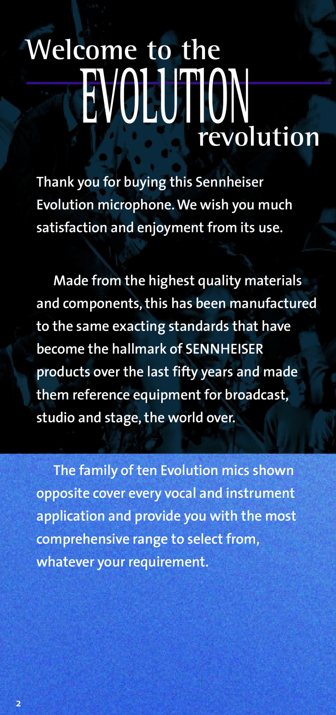 Sennheiser E 609 user manual Evolution 