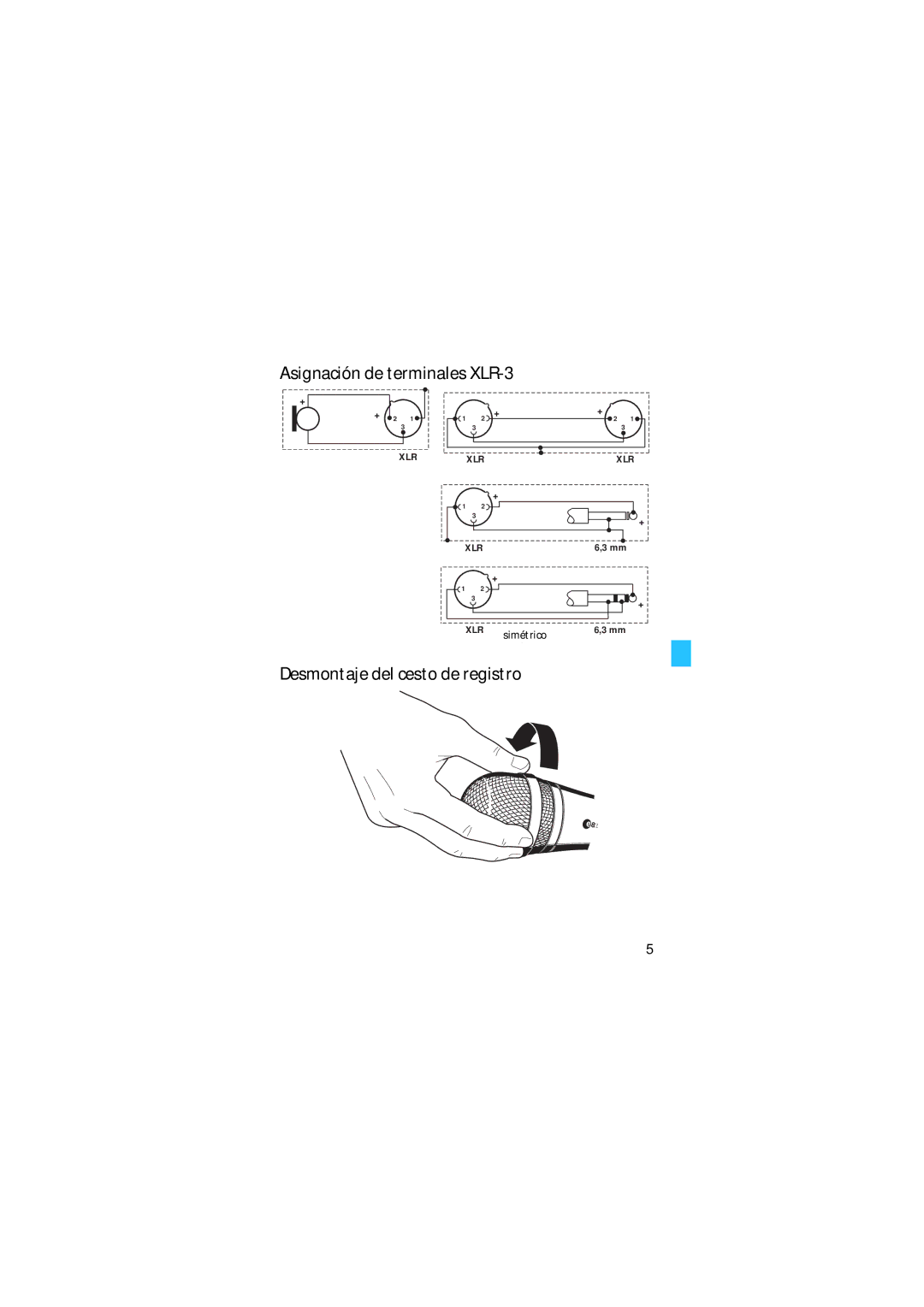 Sennheiser E 835S manual Desmontaje del cesto de registro 