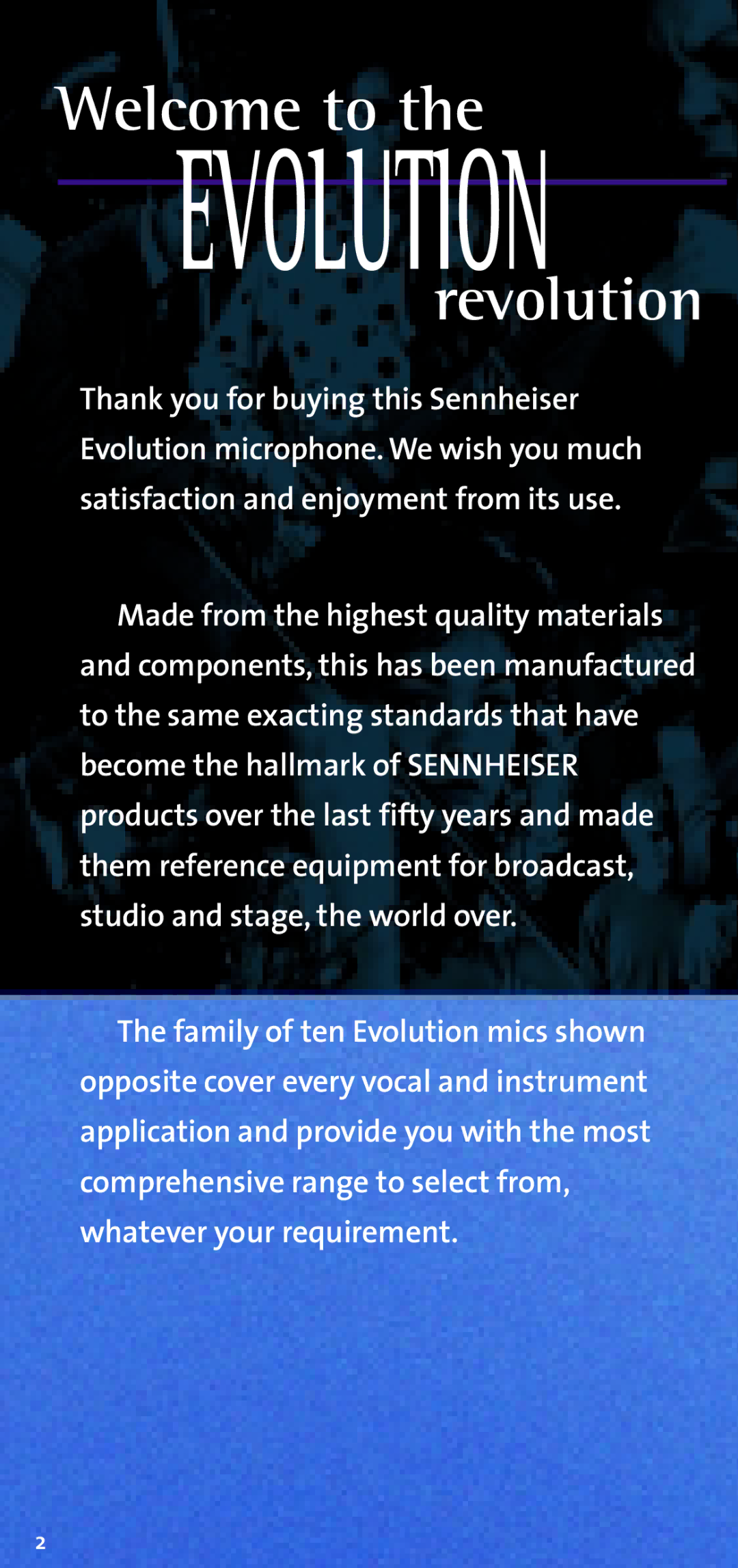 Sennheiser e 855 user manual Evolution 