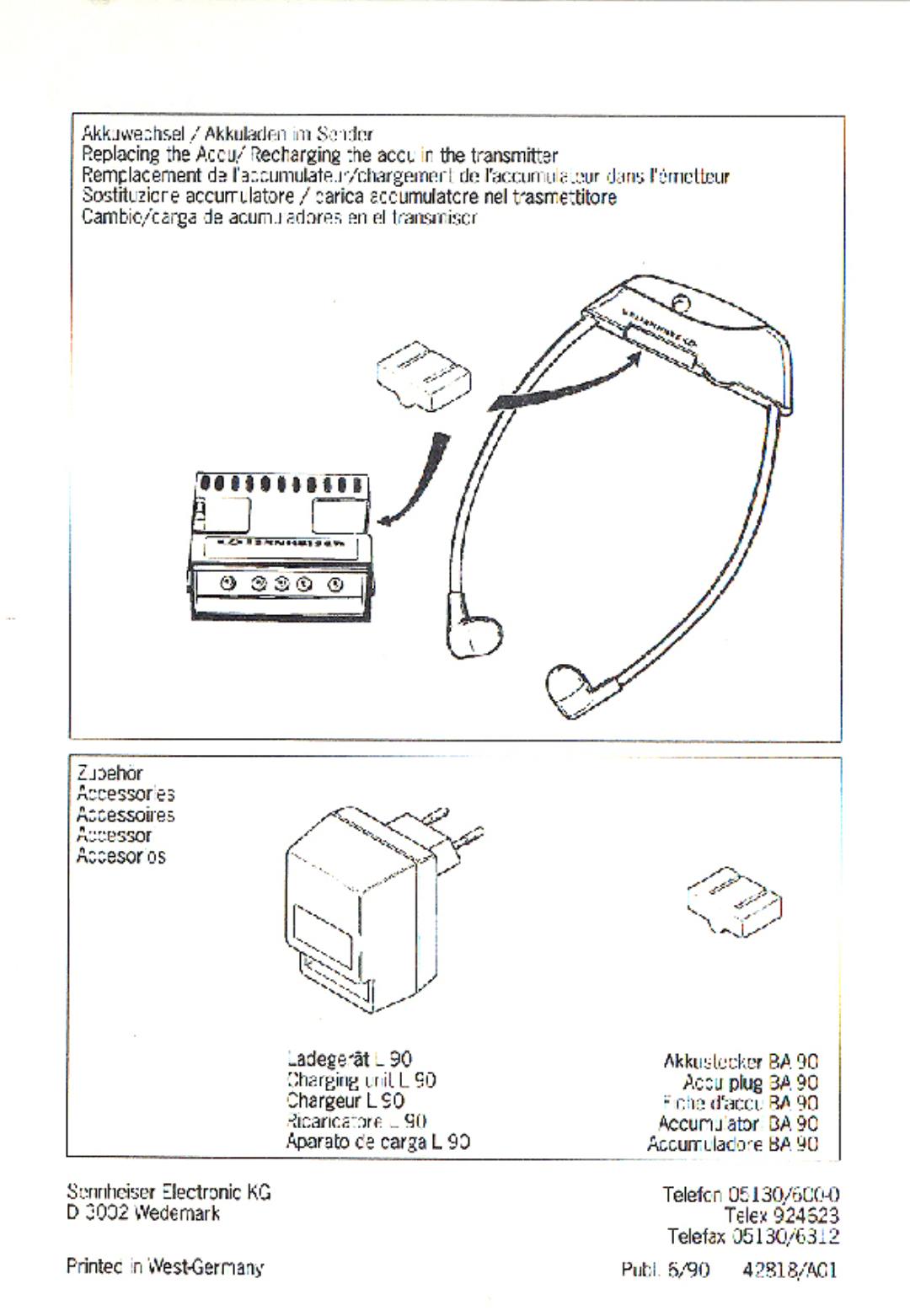 Sennheiser E 90 manual 