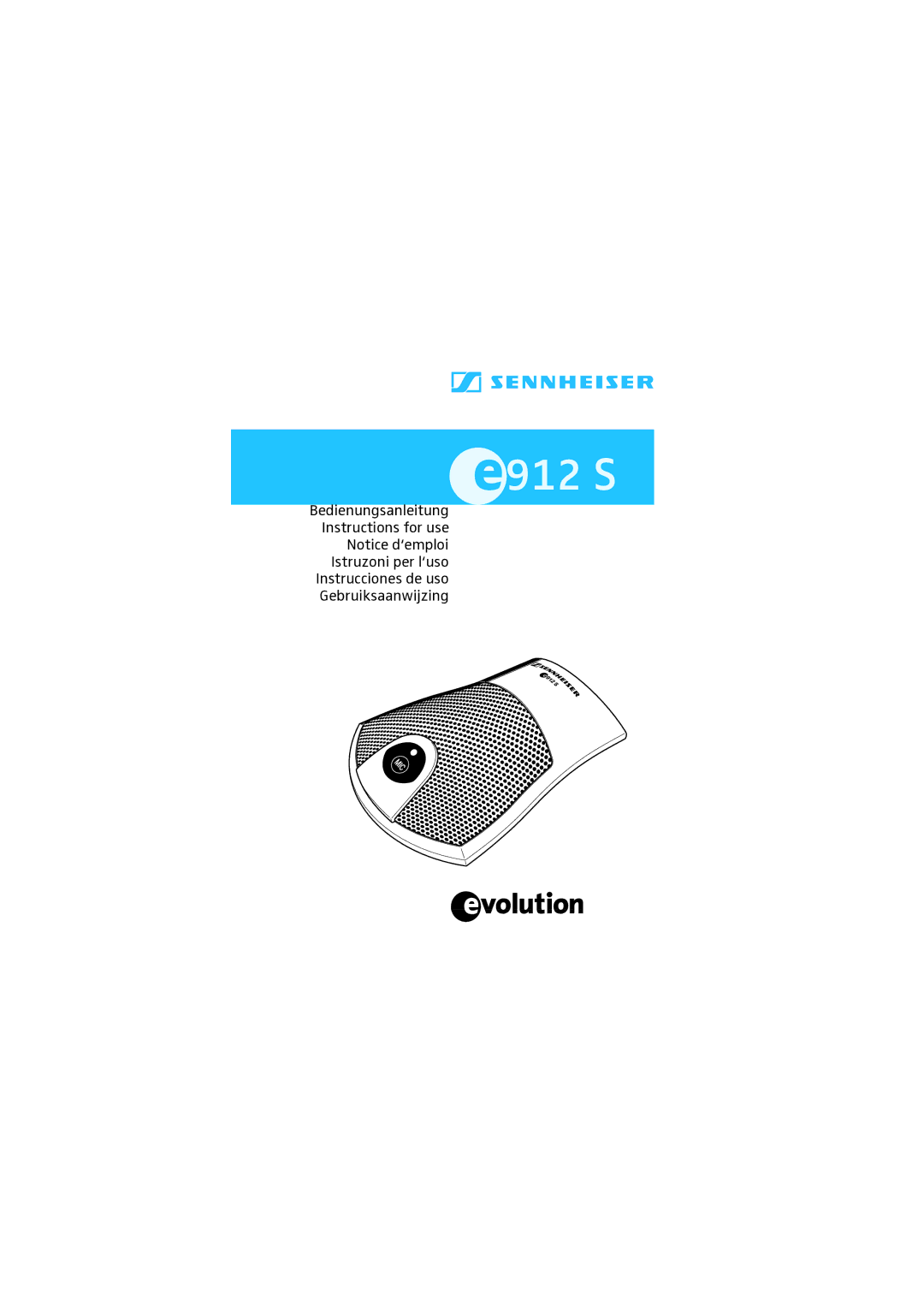 Sennheiser e 908 B ew, E 905, e 908 D, E912S, e908Tew, e 935 manual 912 S 