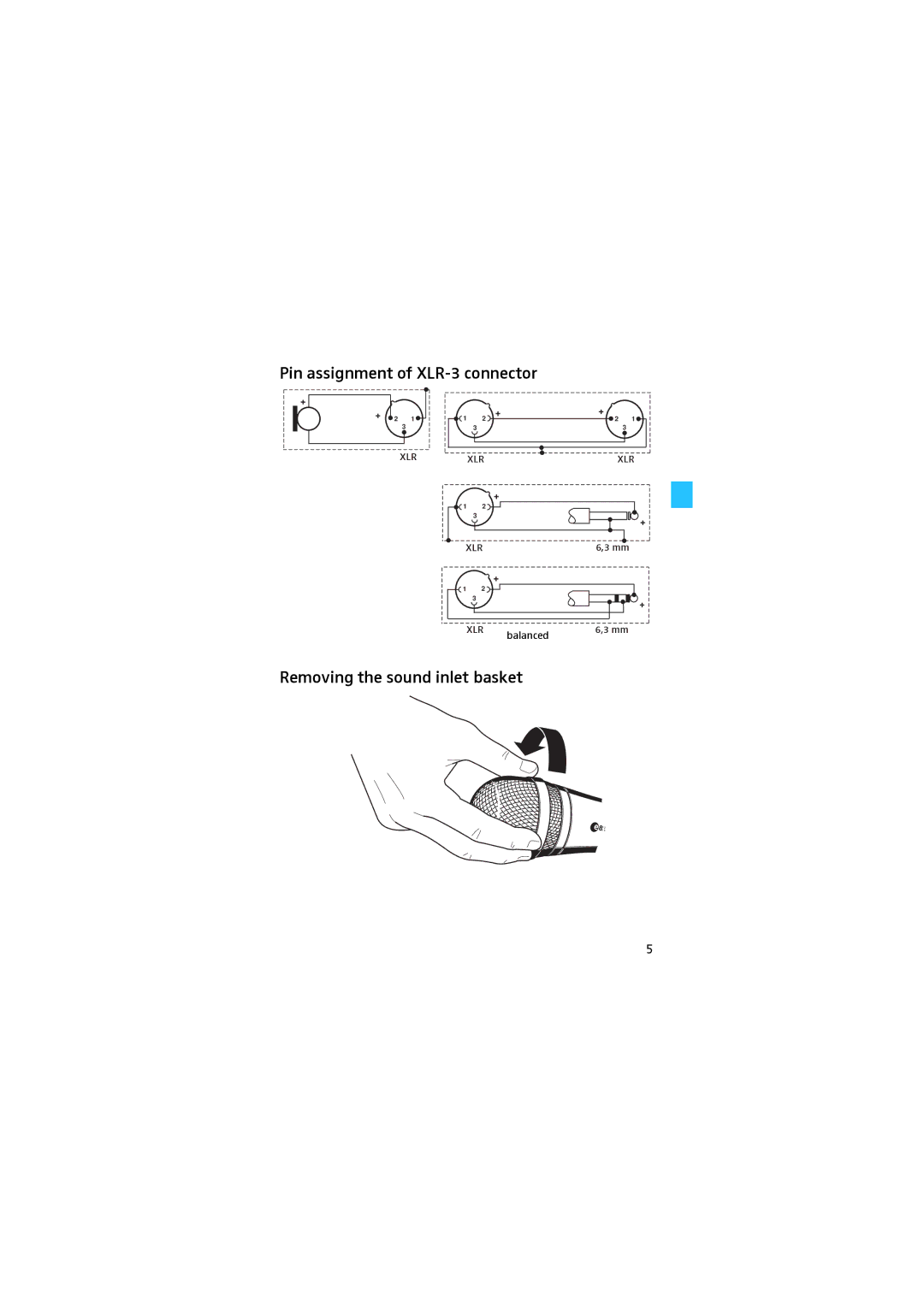 Sennheiser E840 manual Removing the sound inlet basket 