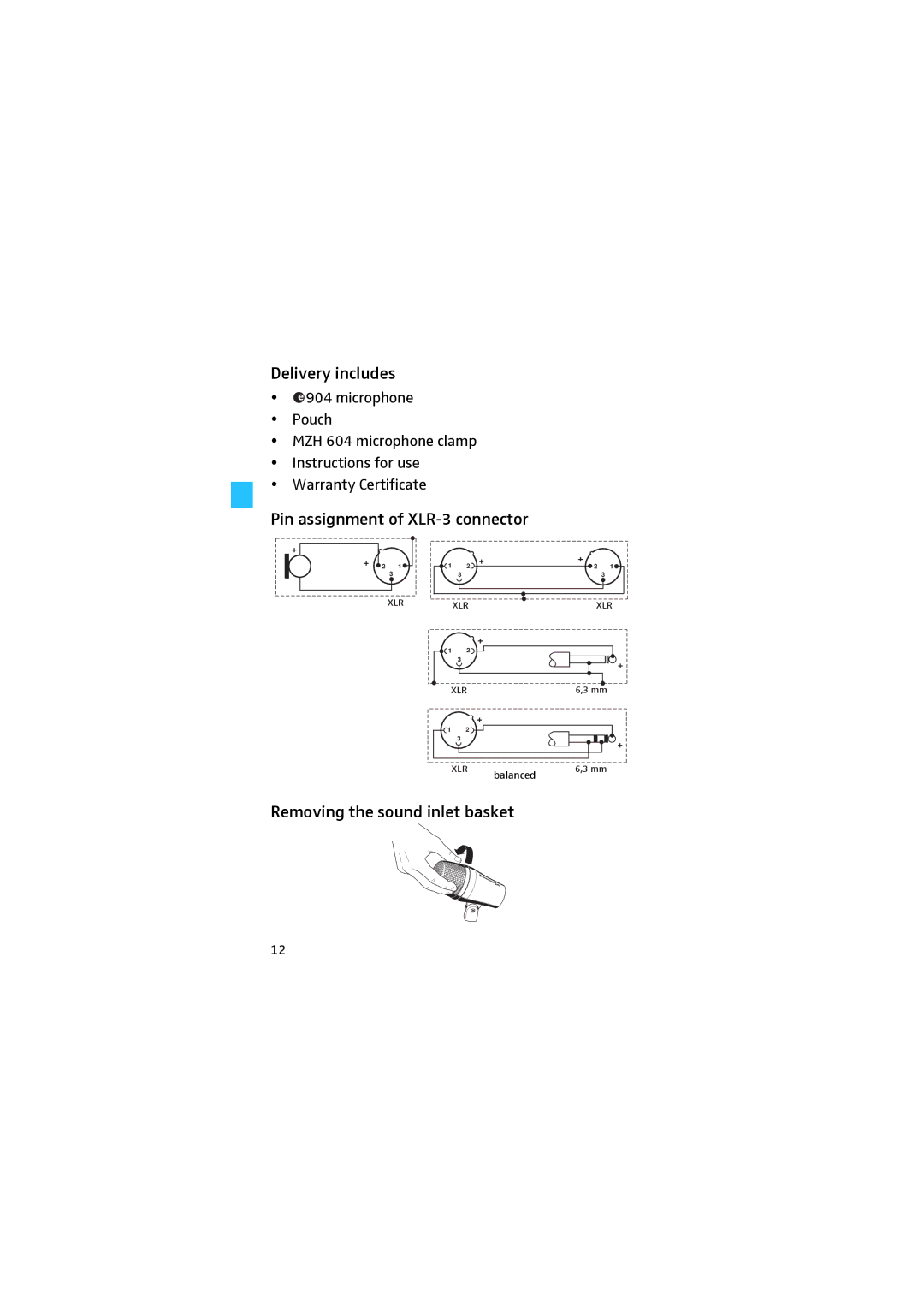 Sennheiser E904 manual Pouch 