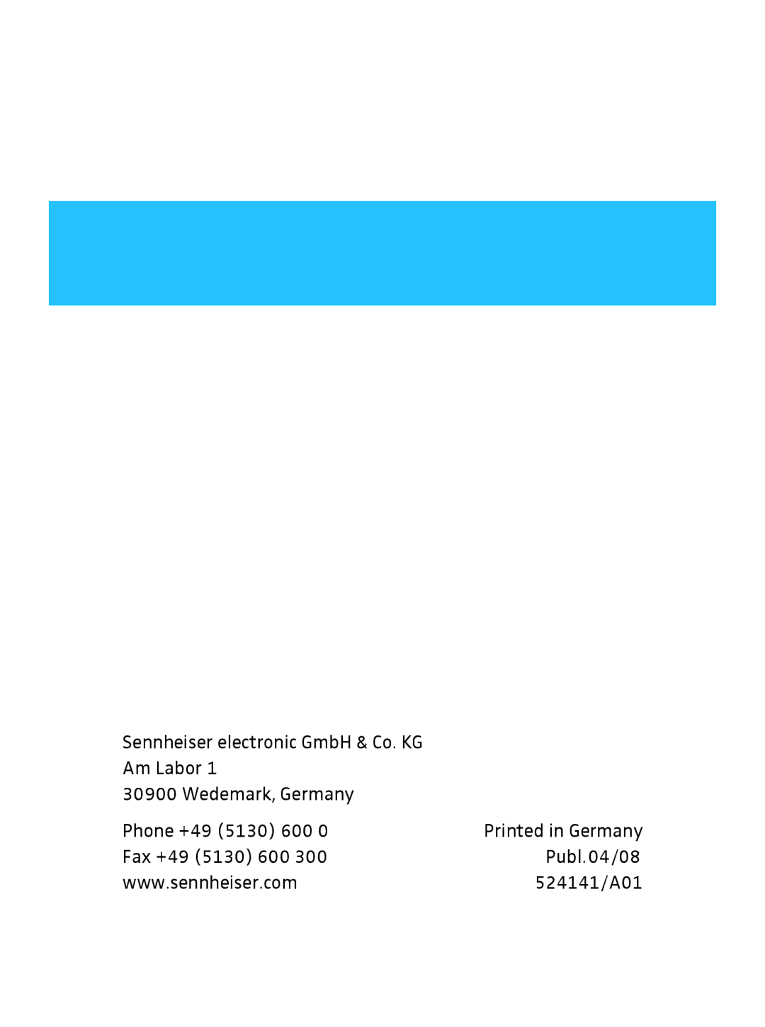 Sennheiser e965 instruction manual 