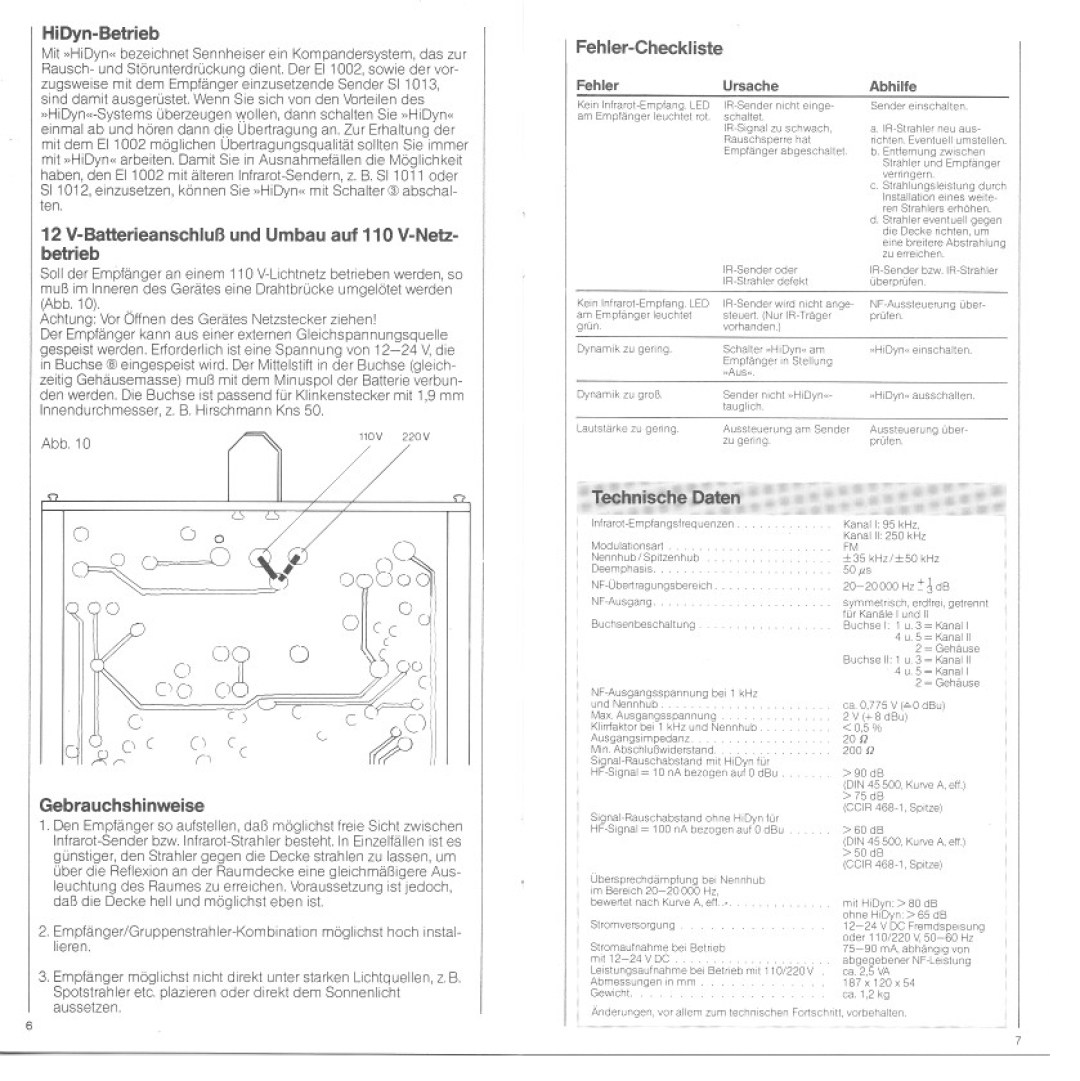 Sennheiser EI 1002 manual 