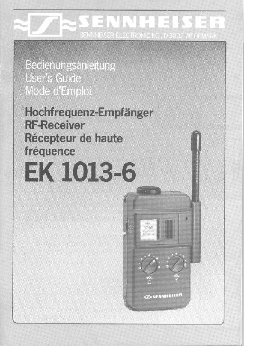 Sennheiser EK 1013-6 manual 