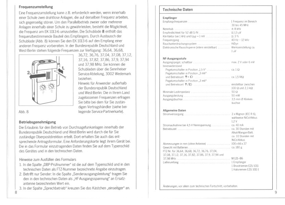 Sennheiser EK 1013-6 manual 