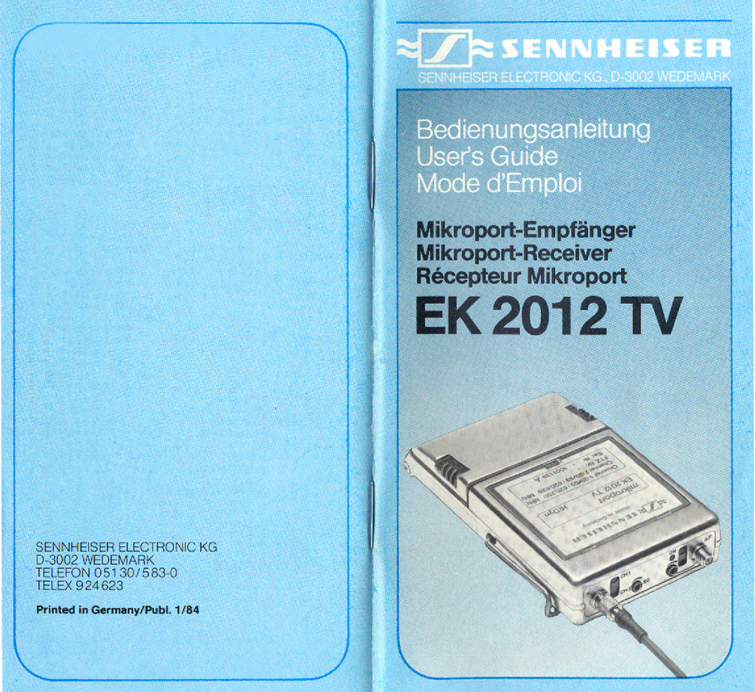 Sennheiser EK 2012 TV manual 