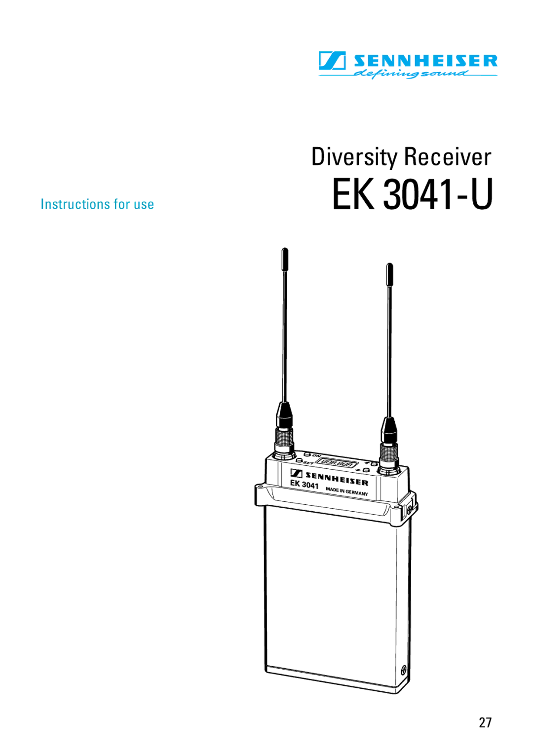 Sennheiser EK 3041-U manual Instructions for use 