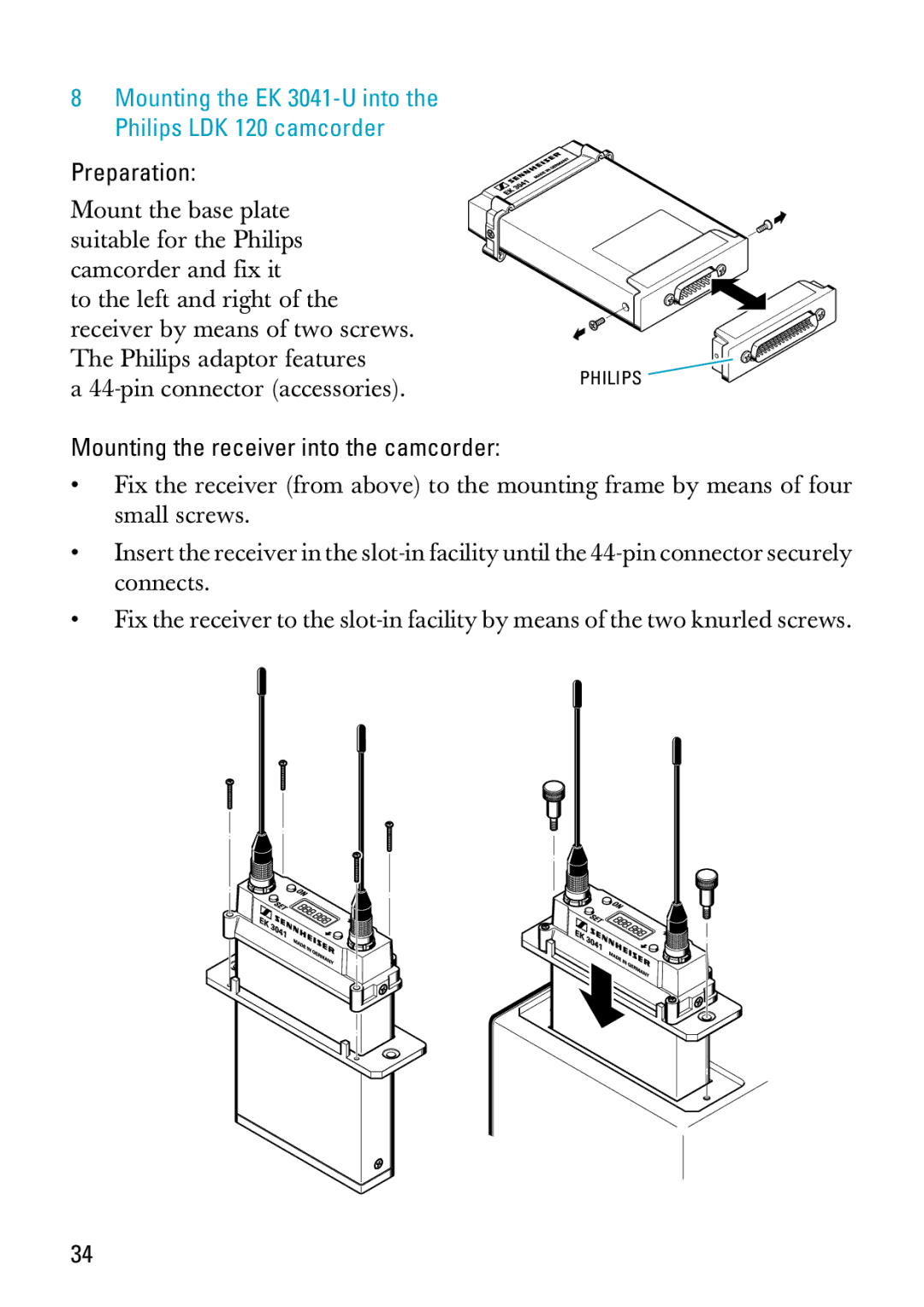 Sennheiser EK 3041-U manual Preparation 