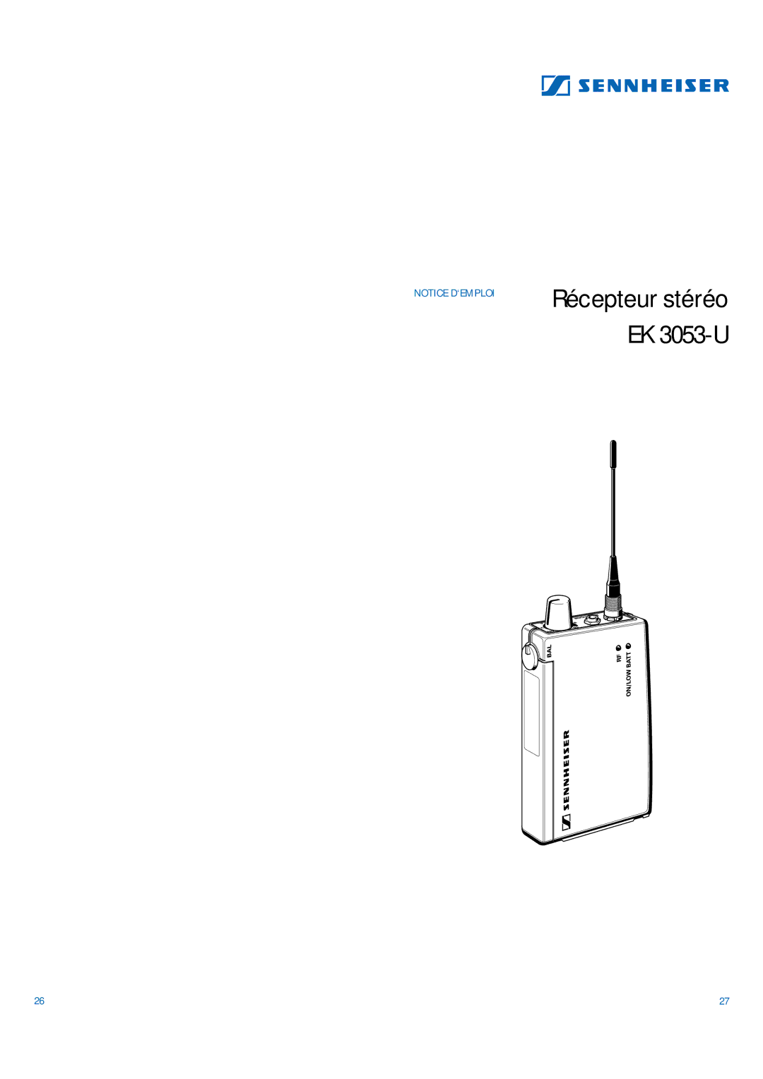 Sennheiser manual Récepteur stéréo EK 3053-U 