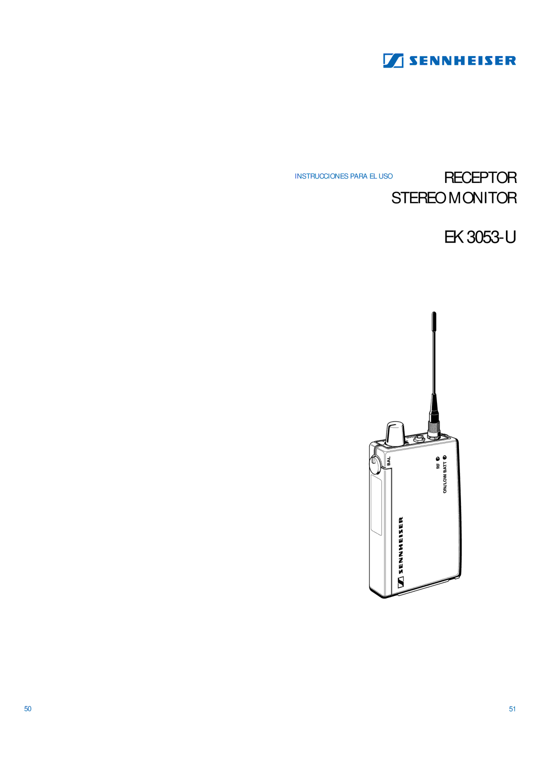 Sennheiser EK 3053-U manual Stereo Monitor 