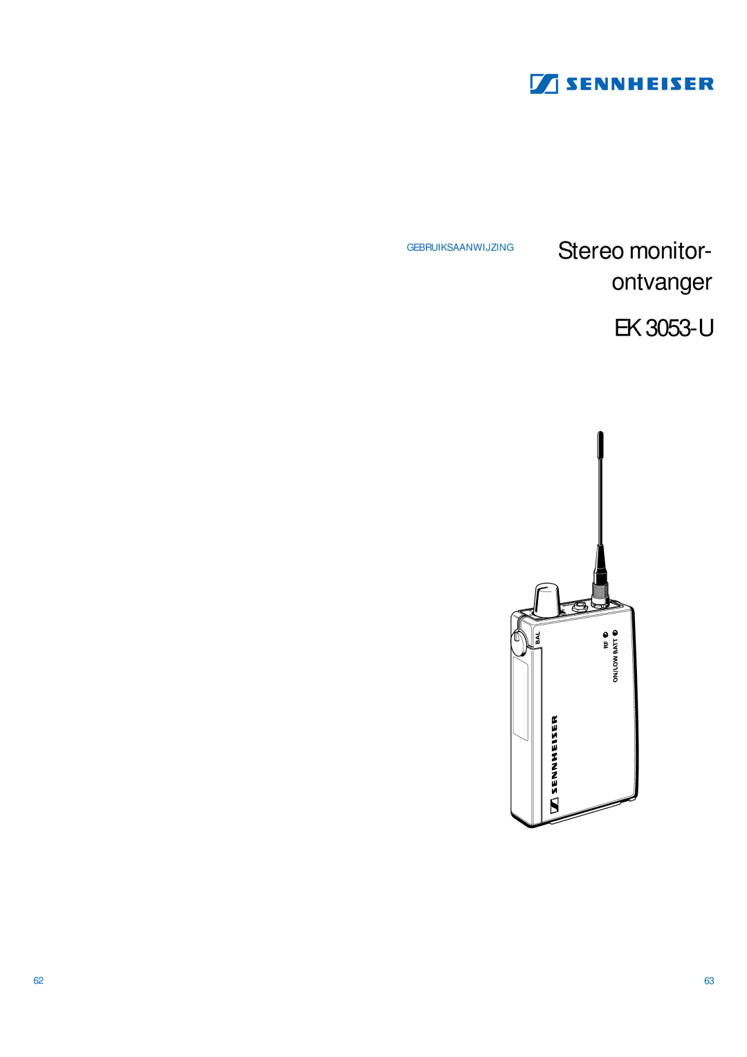 Sennheiser EK 3053-U manual Ontvanger 