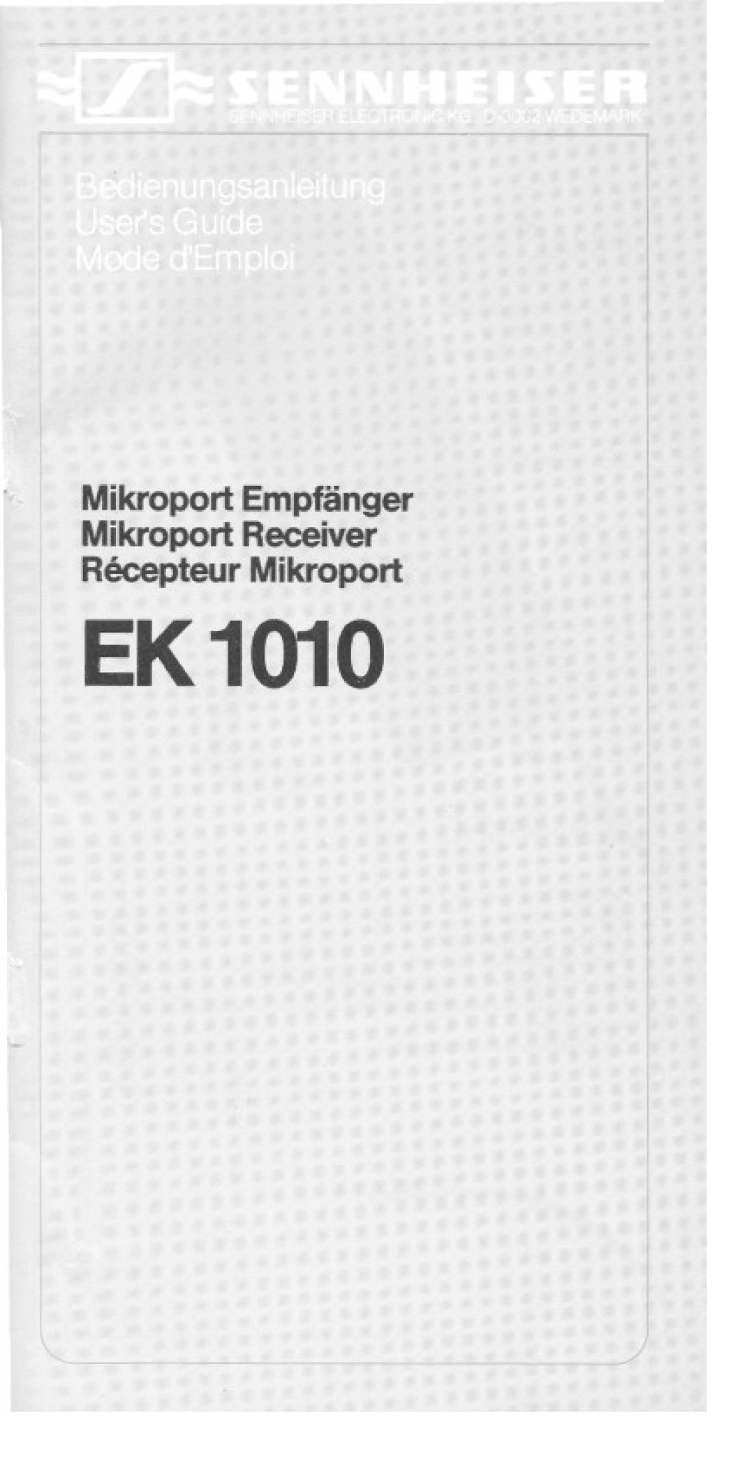 Sennheiser EK1010 manual 