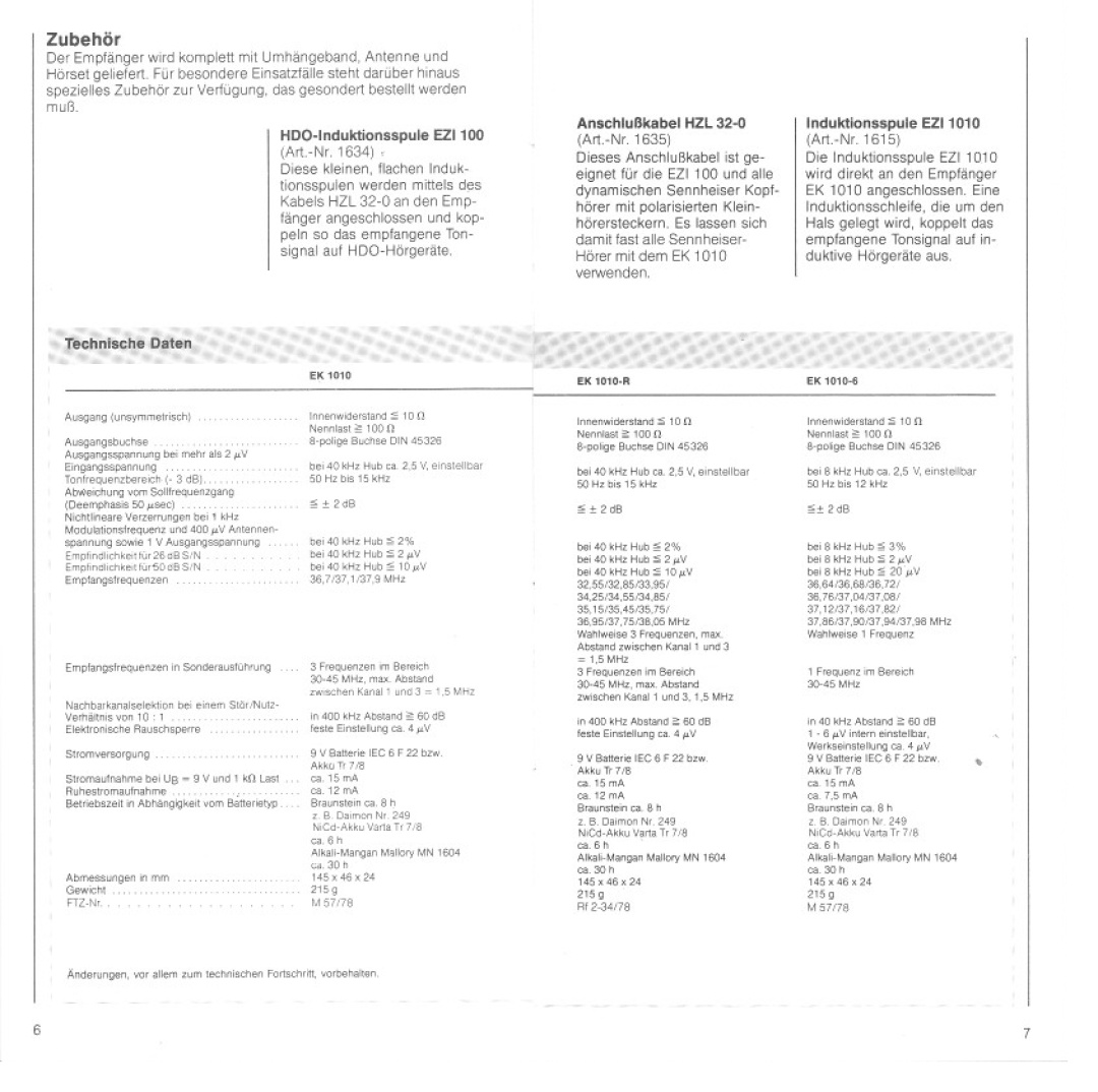 Sennheiser EK1010 manual 