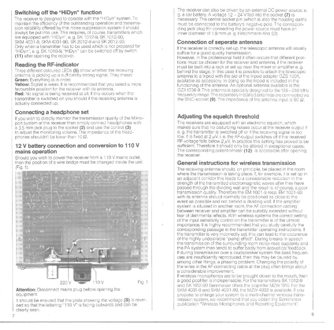 Sennheiser EM 1001-9 manual 