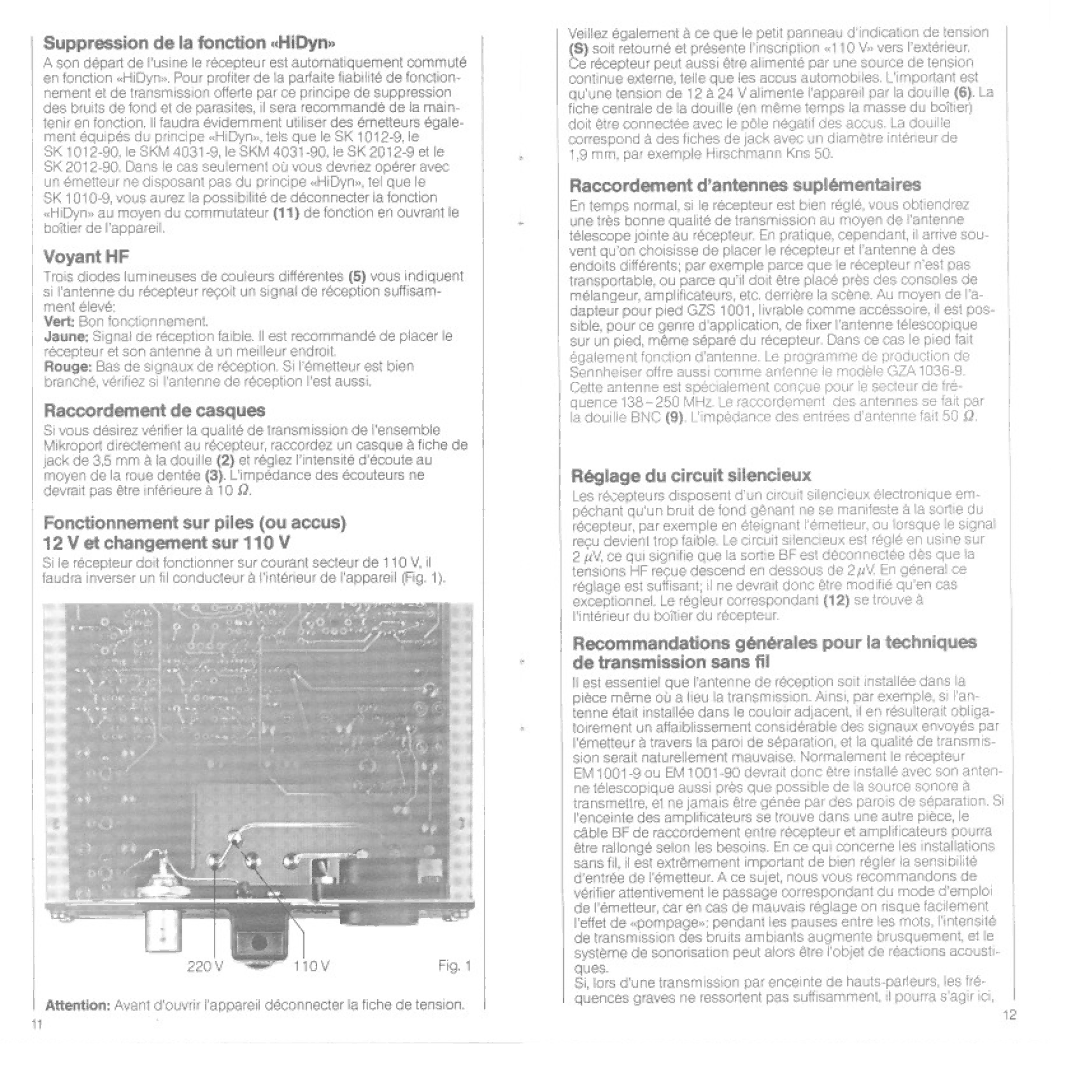 Sennheiser EM 1001-9 manual 