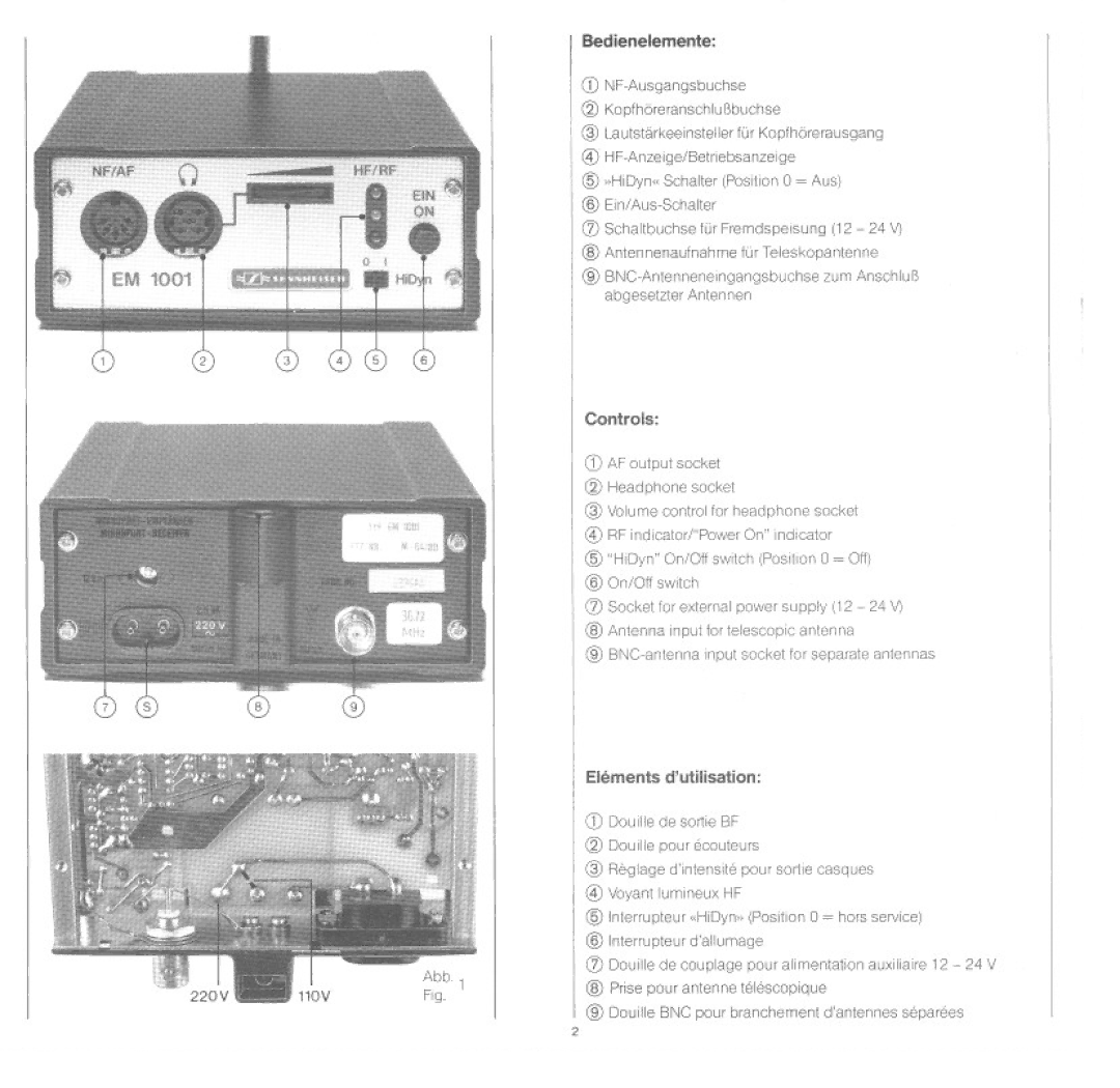 Sennheiser EM 1001 manual 