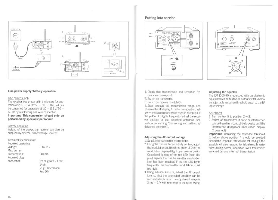 Sennheiser EM 1005-90 manual 