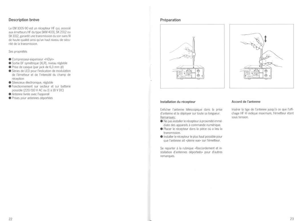 Sennheiser EM 1005-90 manual 