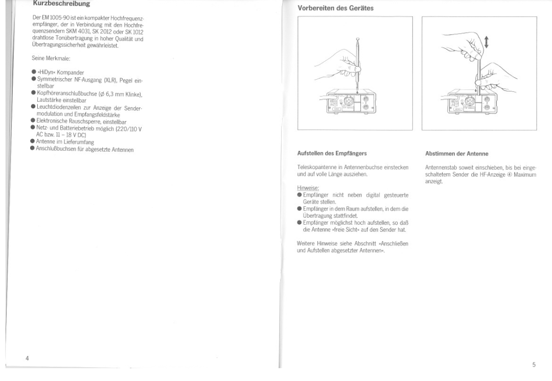 Sennheiser EM 1005-90 manual 