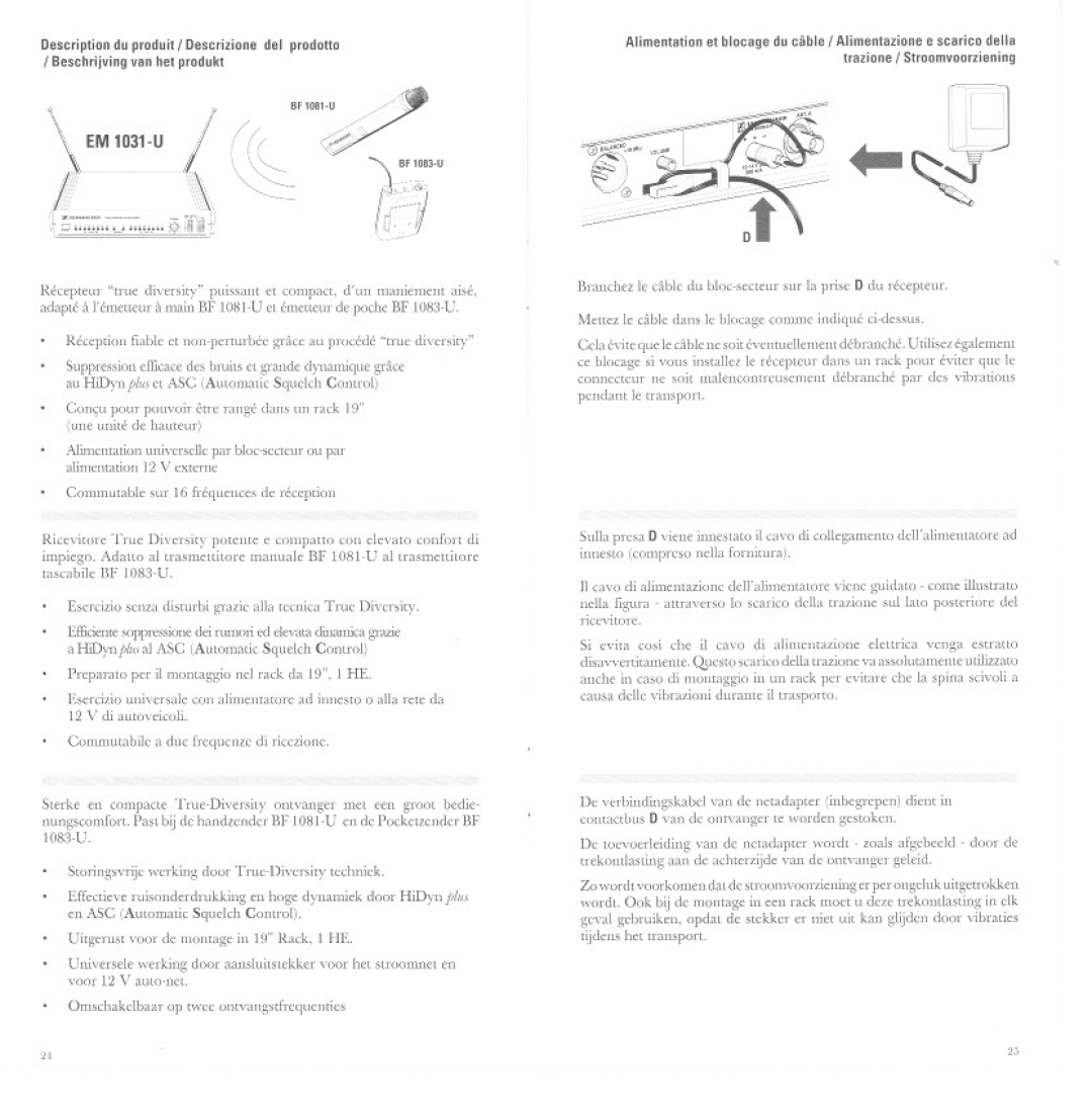 Sennheiser EM 1031-U manual 