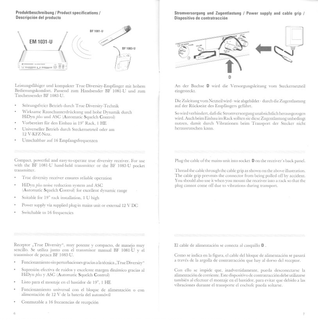 Sennheiser EM 1031-U manual 