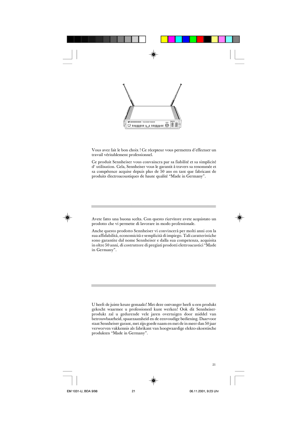 Sennheiser manual EM 1031-U, BDA 9/98 06.11.2001, 923 Uhr 