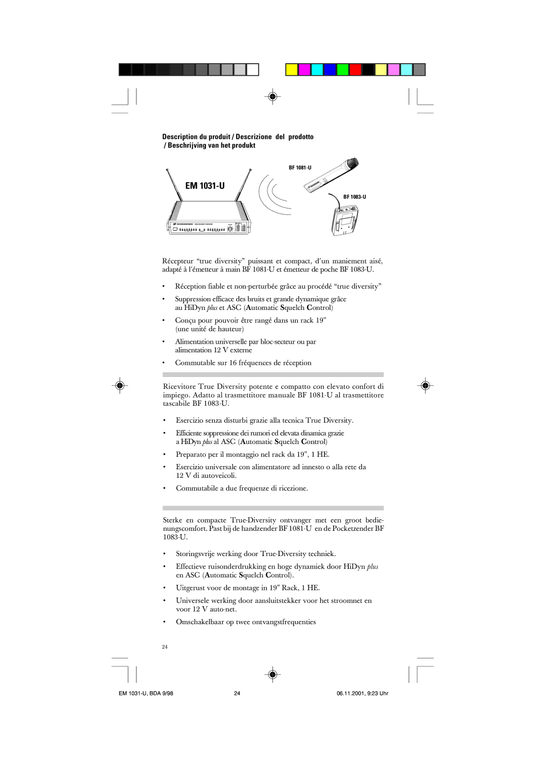 Sennheiser EM 1031-U manual 