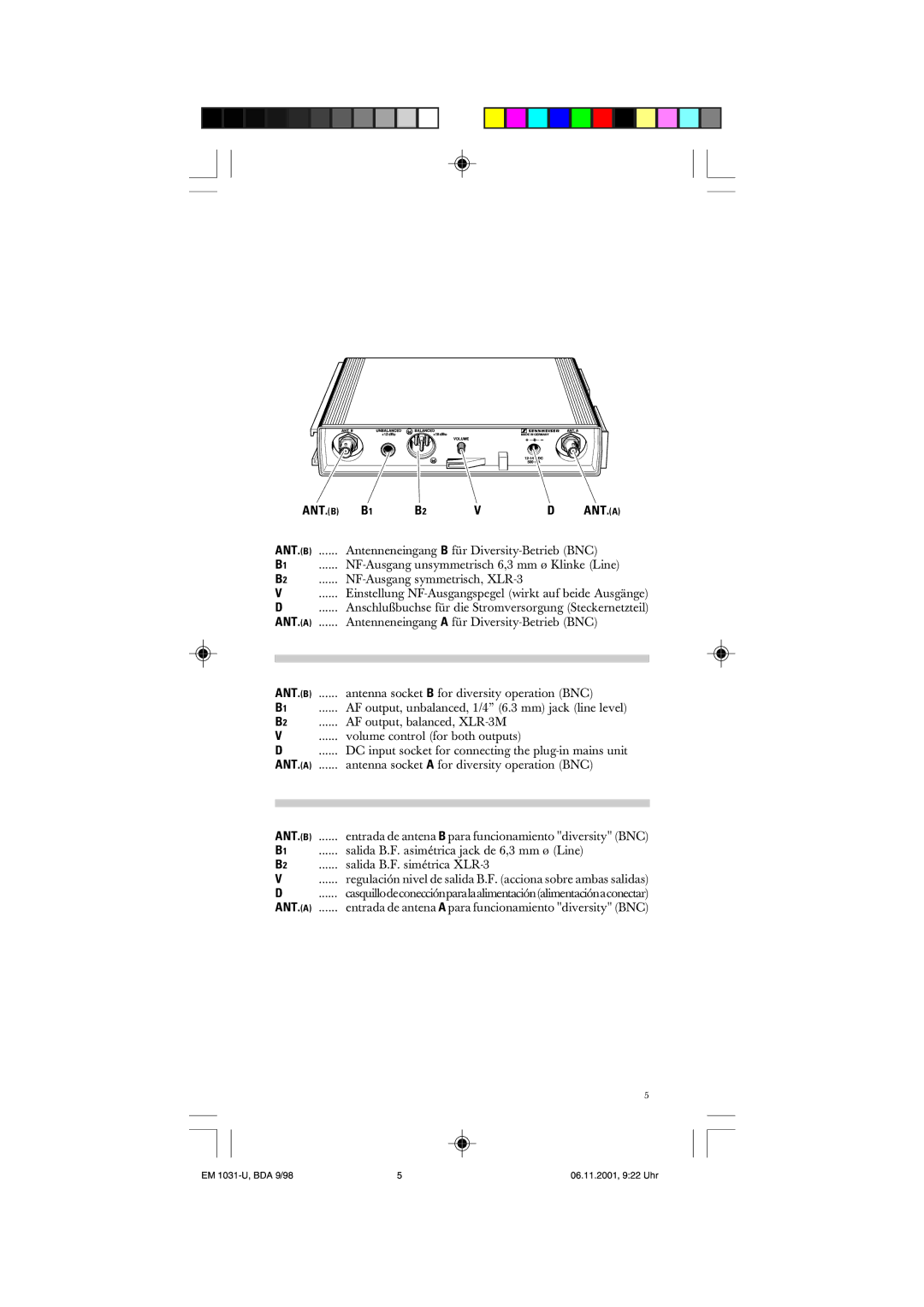 Sennheiser EM 1031-U manual Ant.B 