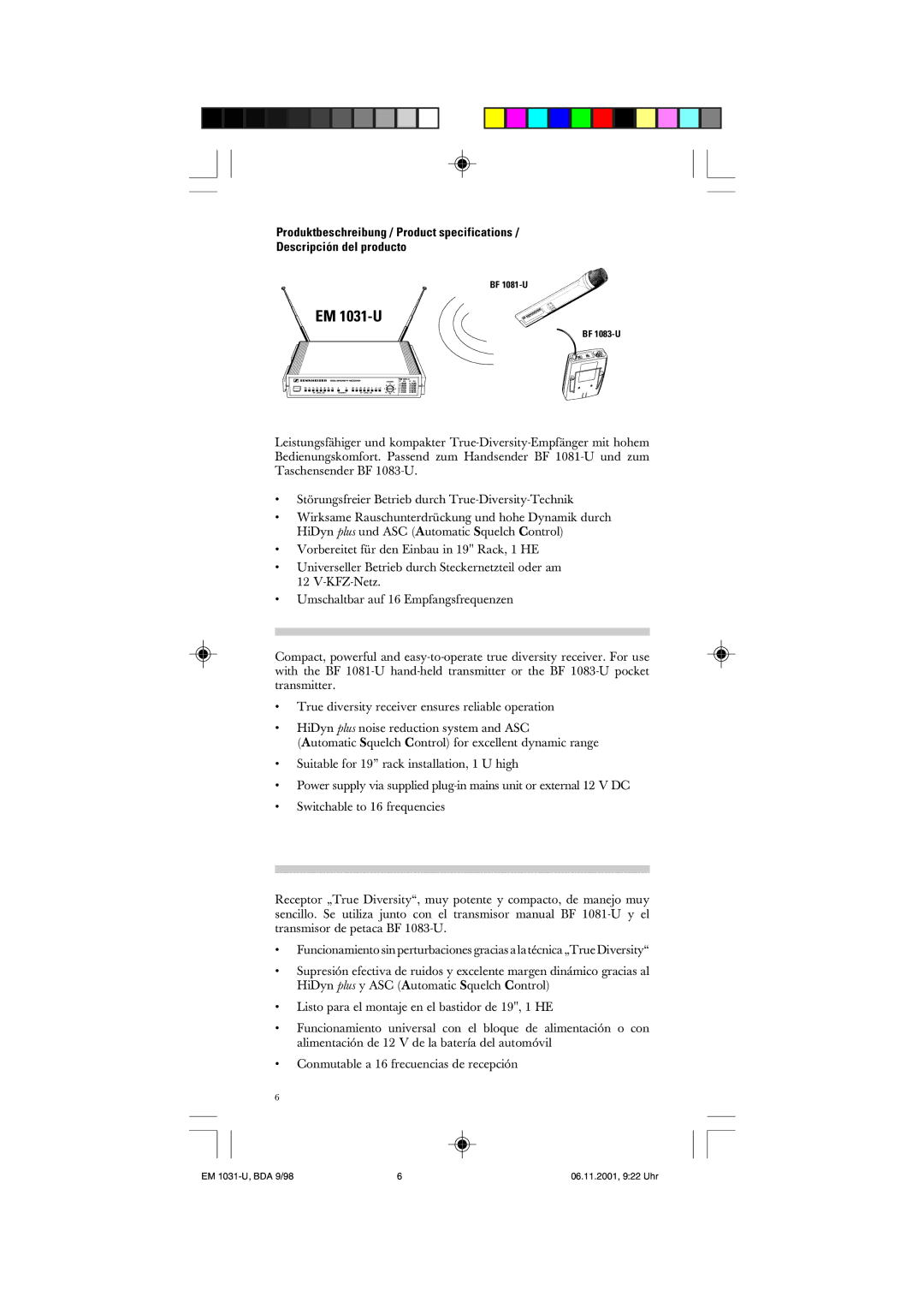 Sennheiser EM 1031-U manual 