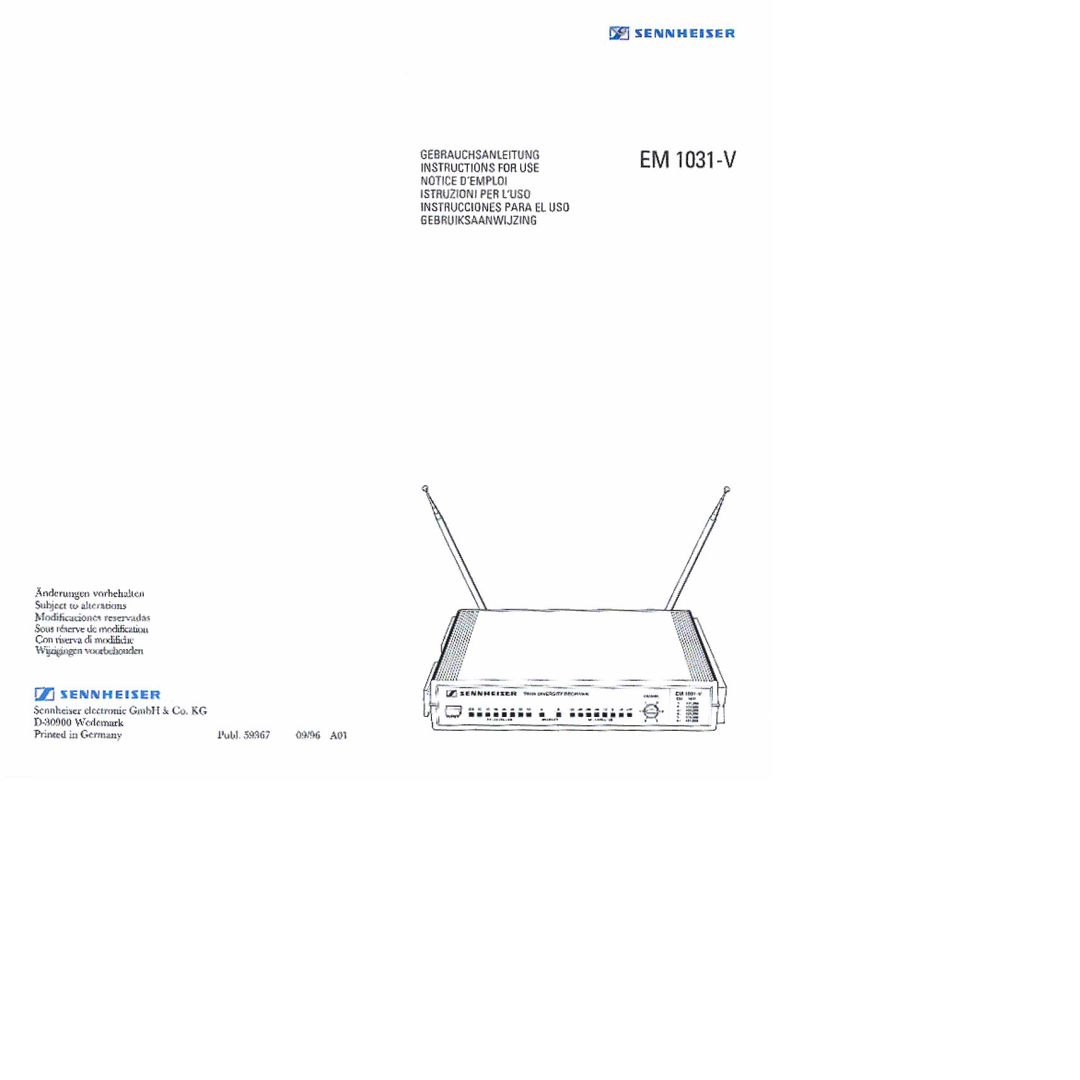 Sennheiser EM 1031-v manual 