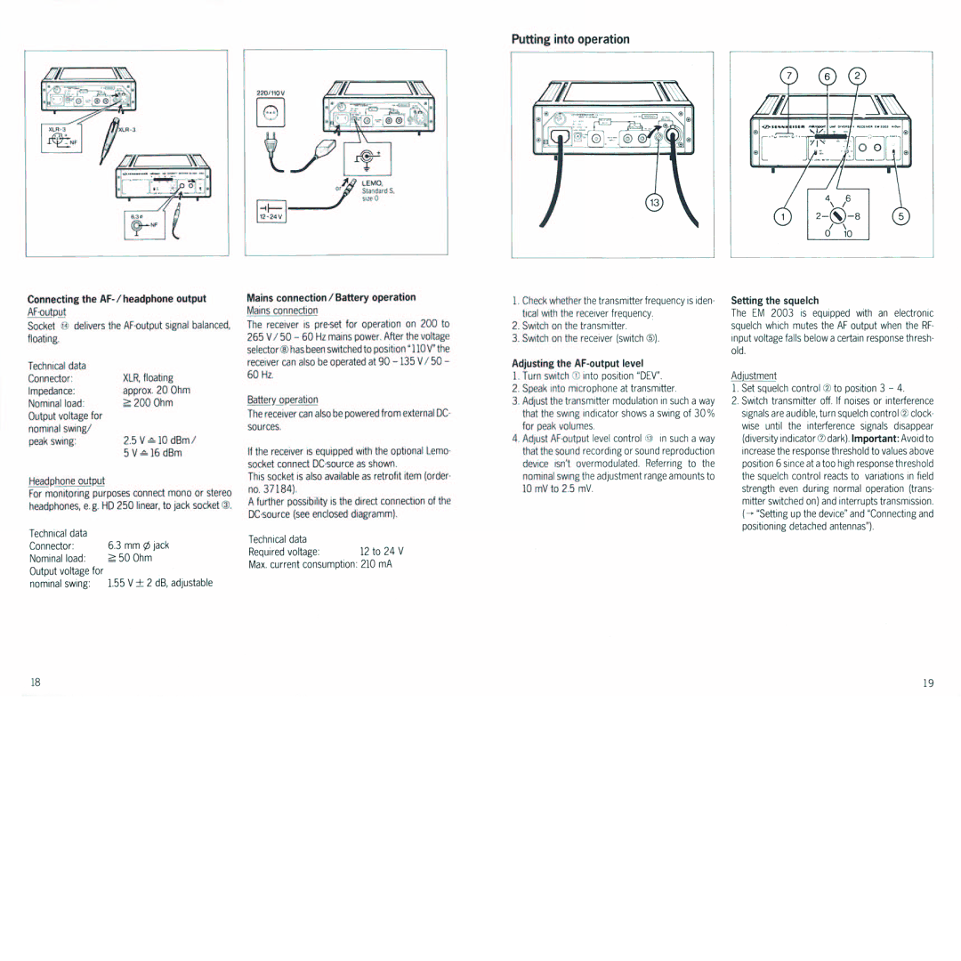 Sennheiser em 2003-9 manual 