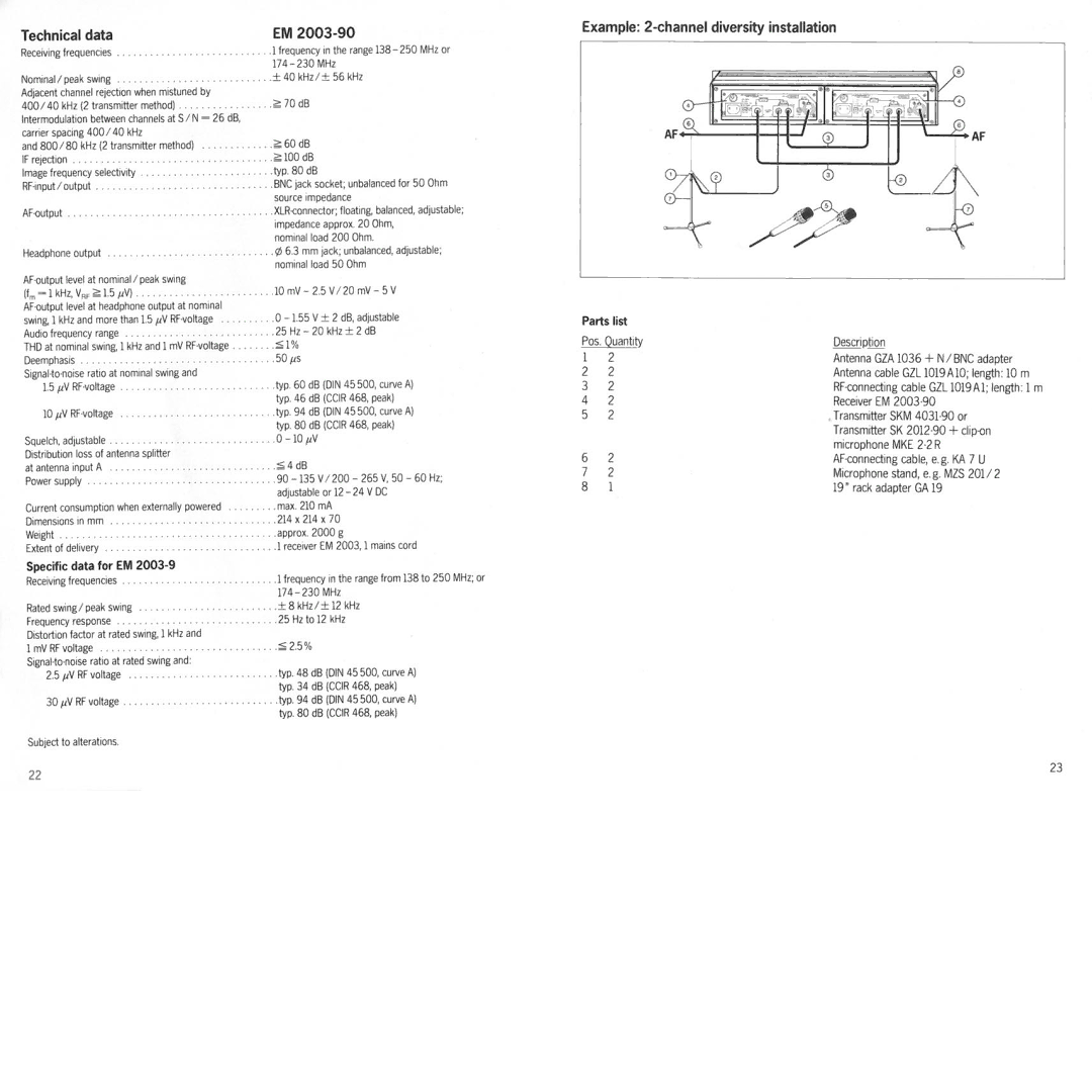 Sennheiser em 2003-9 manual 