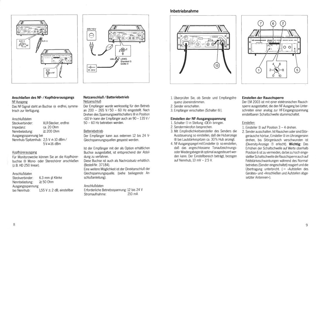 Sennheiser em 2003-9 manual 