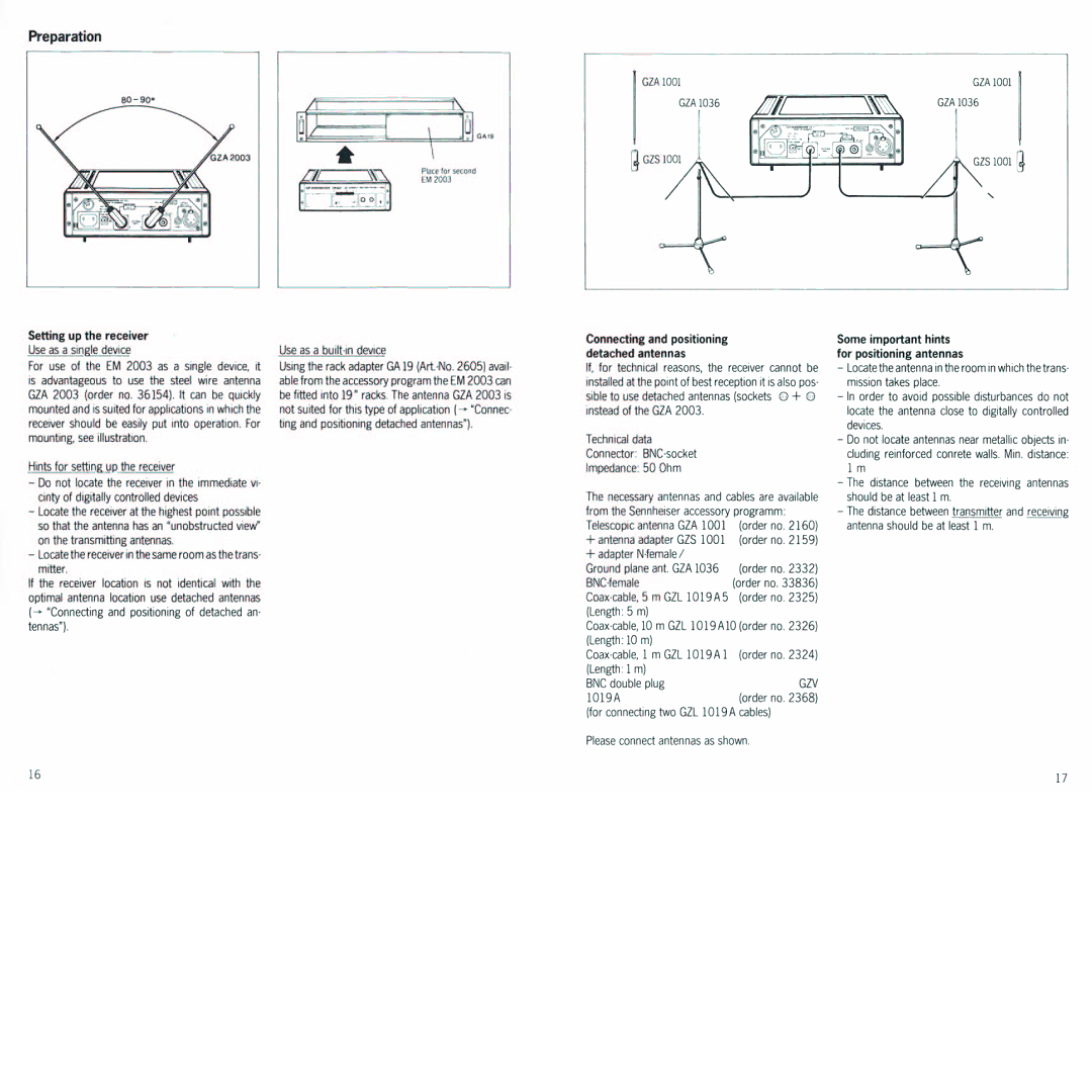 Sennheiser em 2003-9 manual 