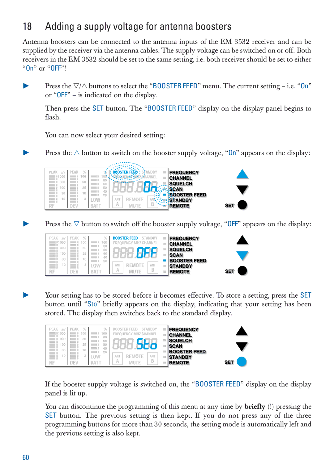 Sennheiser EM 3532-U manual Adding a supply voltage for antenna boosters 