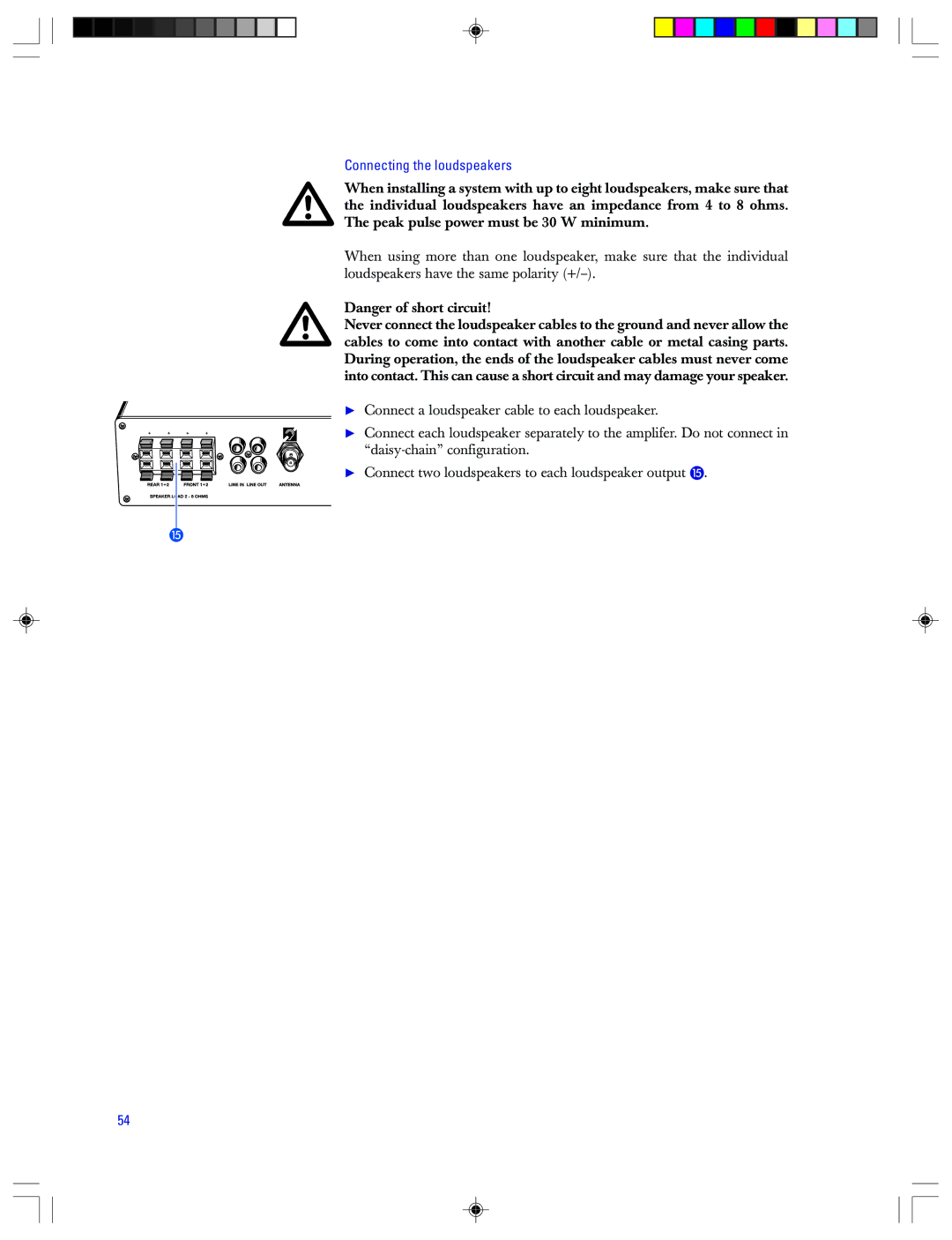 Sennheiser EMP 2015 manual Connecting the loudspeakers 