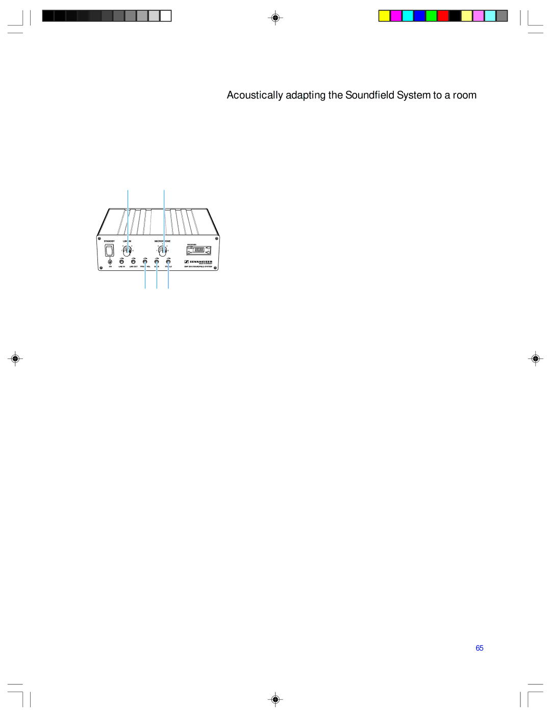 Sennheiser EMP 2015 manual Acoustically adapting the Soundfield System to a room 