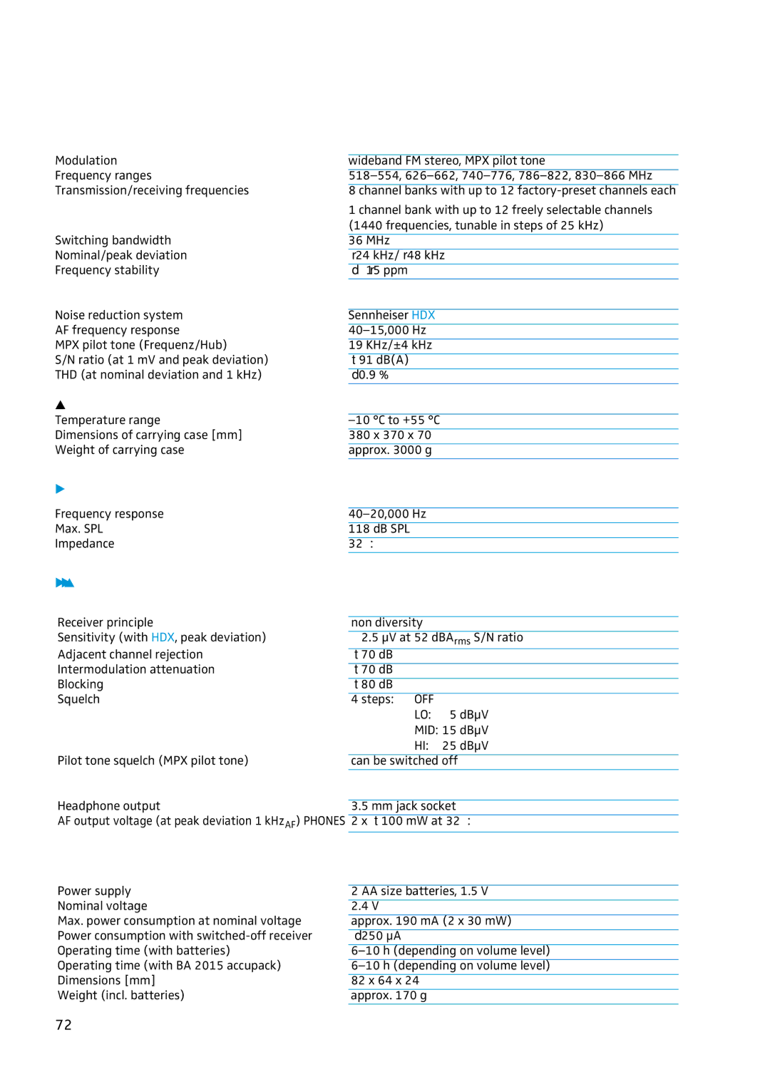 Sennheiser EW 300 IEM G2 manual Specifications, System, IE 3 in-ear headphones, EK 300 IEM G2 stereo receiver 