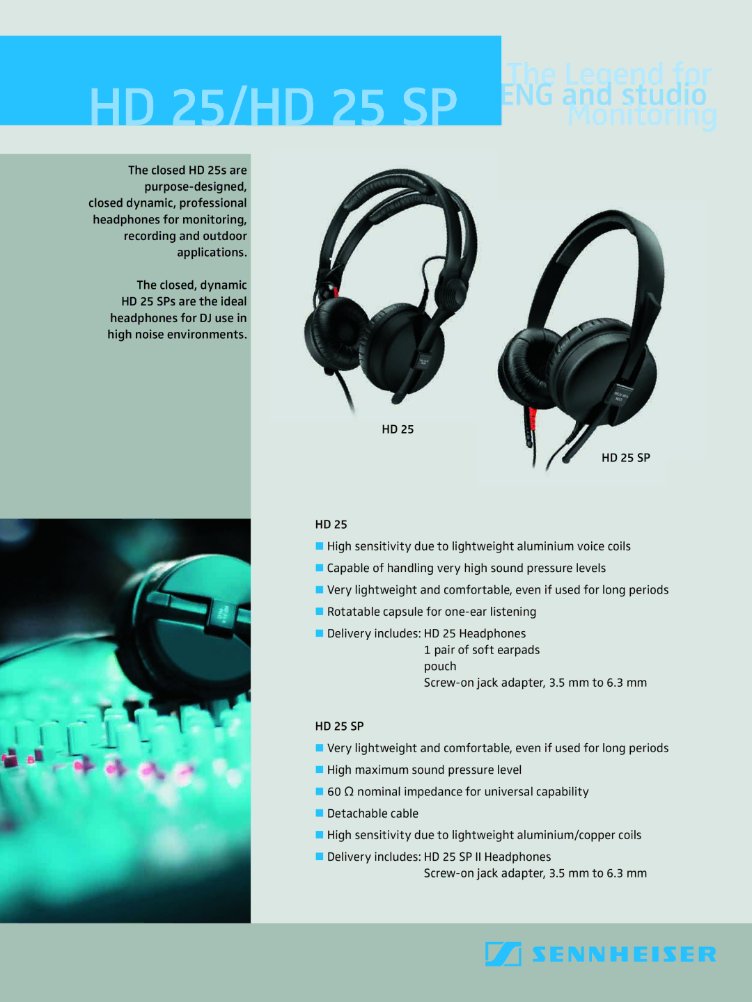 Sennheiser HD 25 SP manual 