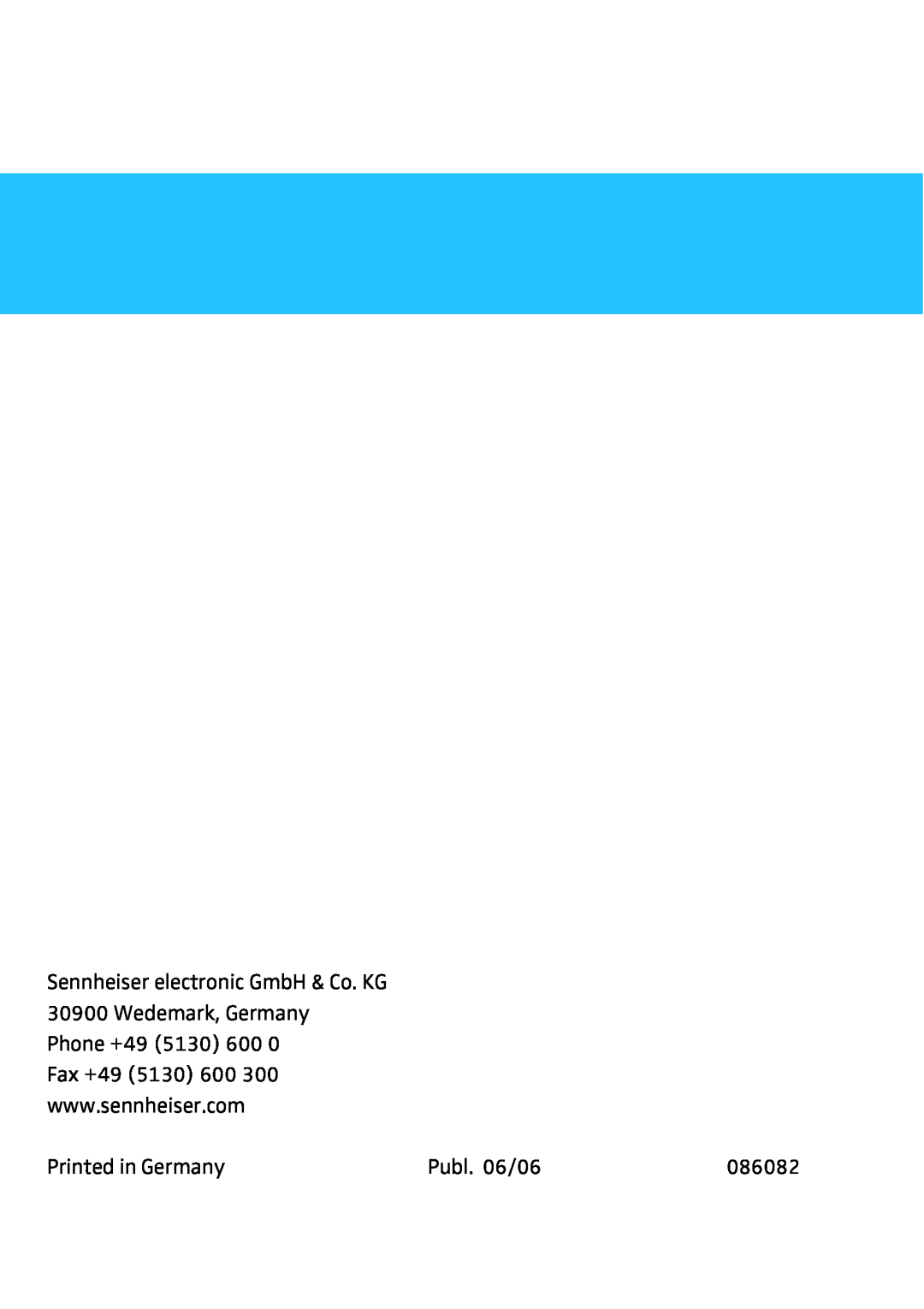 Sennheiser 4974, HD 280 instruction manual Publ. 06/06, 086082 