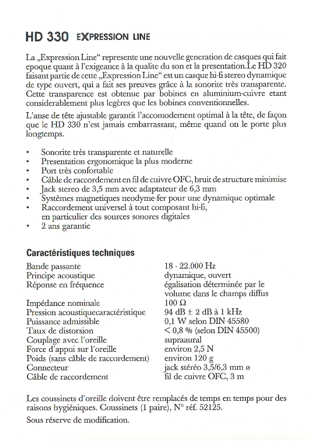 Sennheiser HD 330 manual 