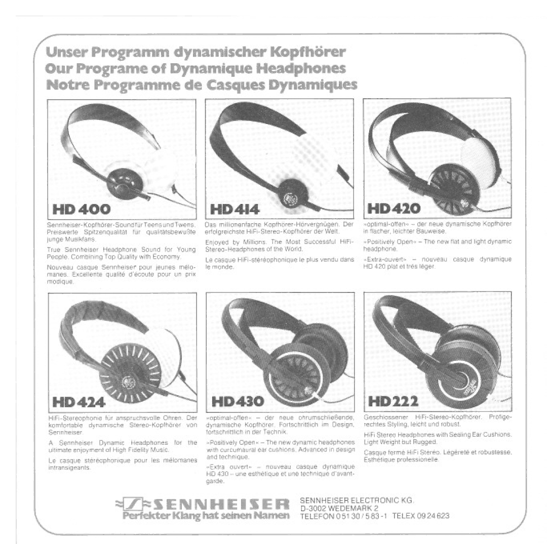 Sennheiser HD 400 manual 