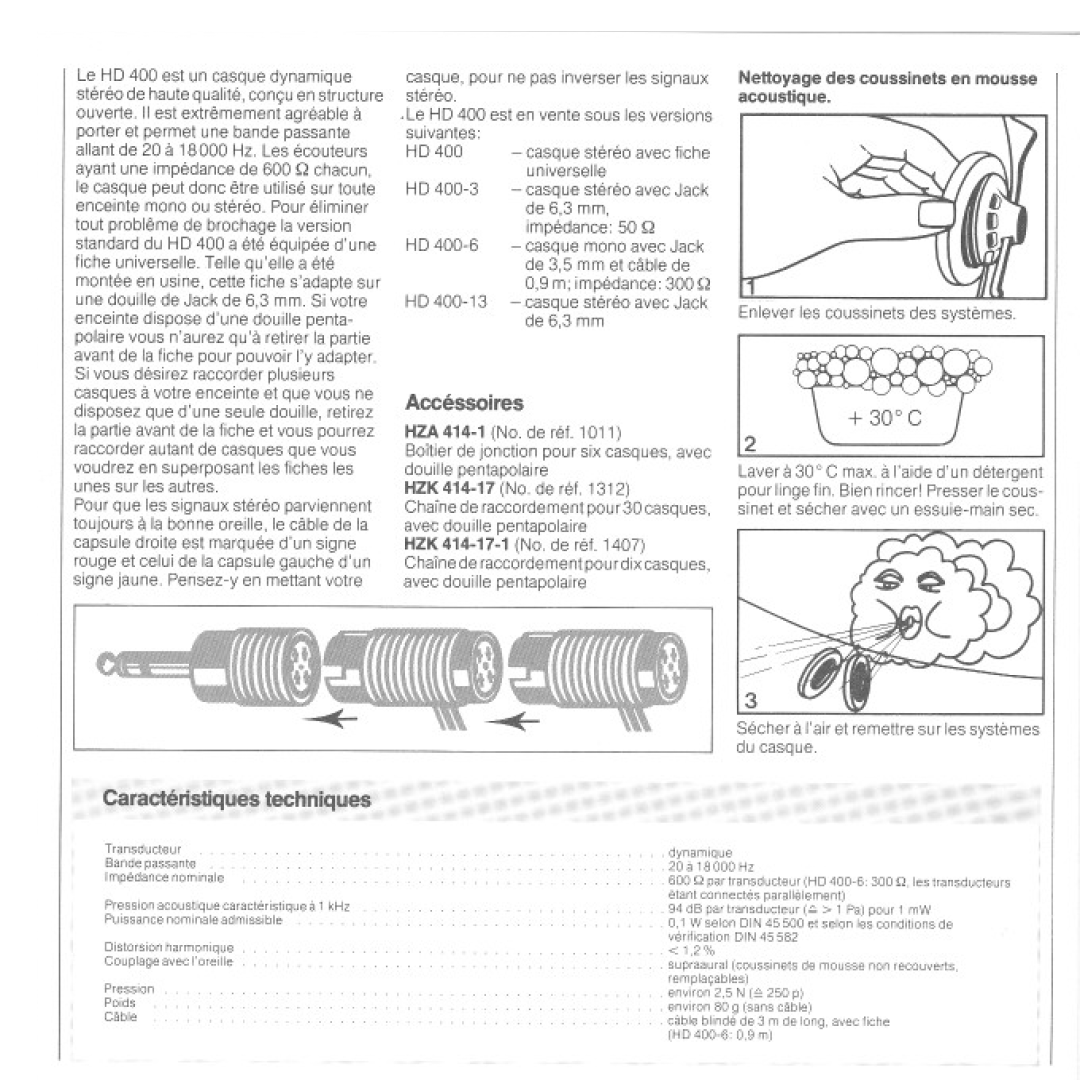 Sennheiser HD 400 manual 