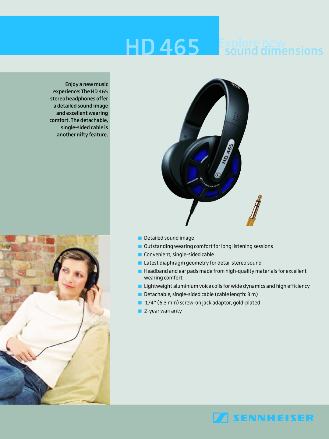 Sennheiser HD 465 dimensions HD465 Explorenew, Sounddimensions 