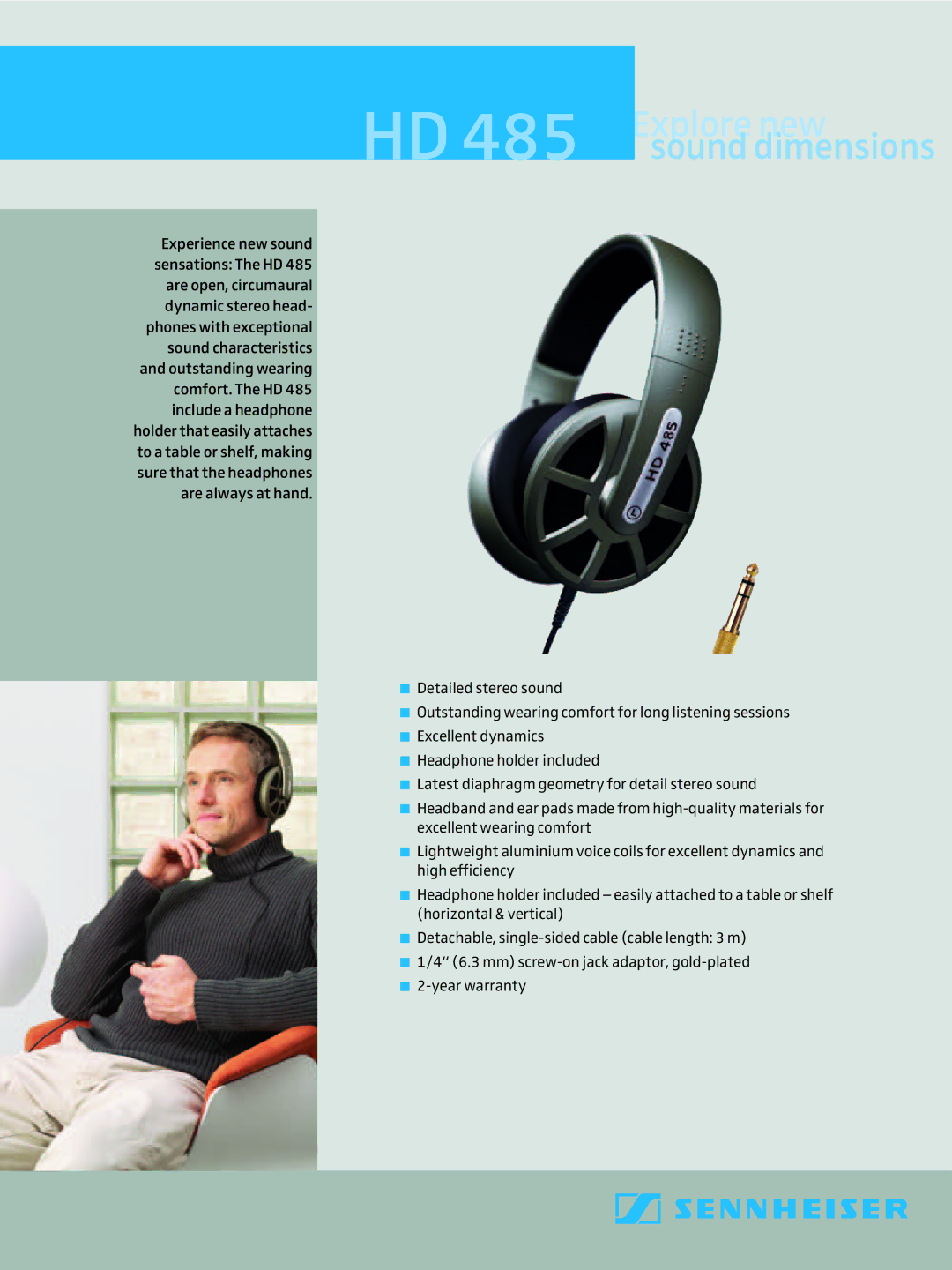 Sennheiser HD 465 dimensions HD485, Explorenew 